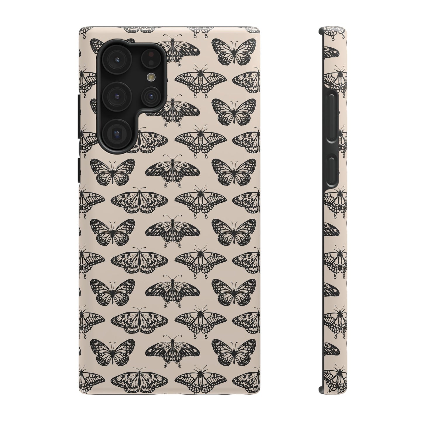 Vintage Black Butterfly Impact-Resistant Cases