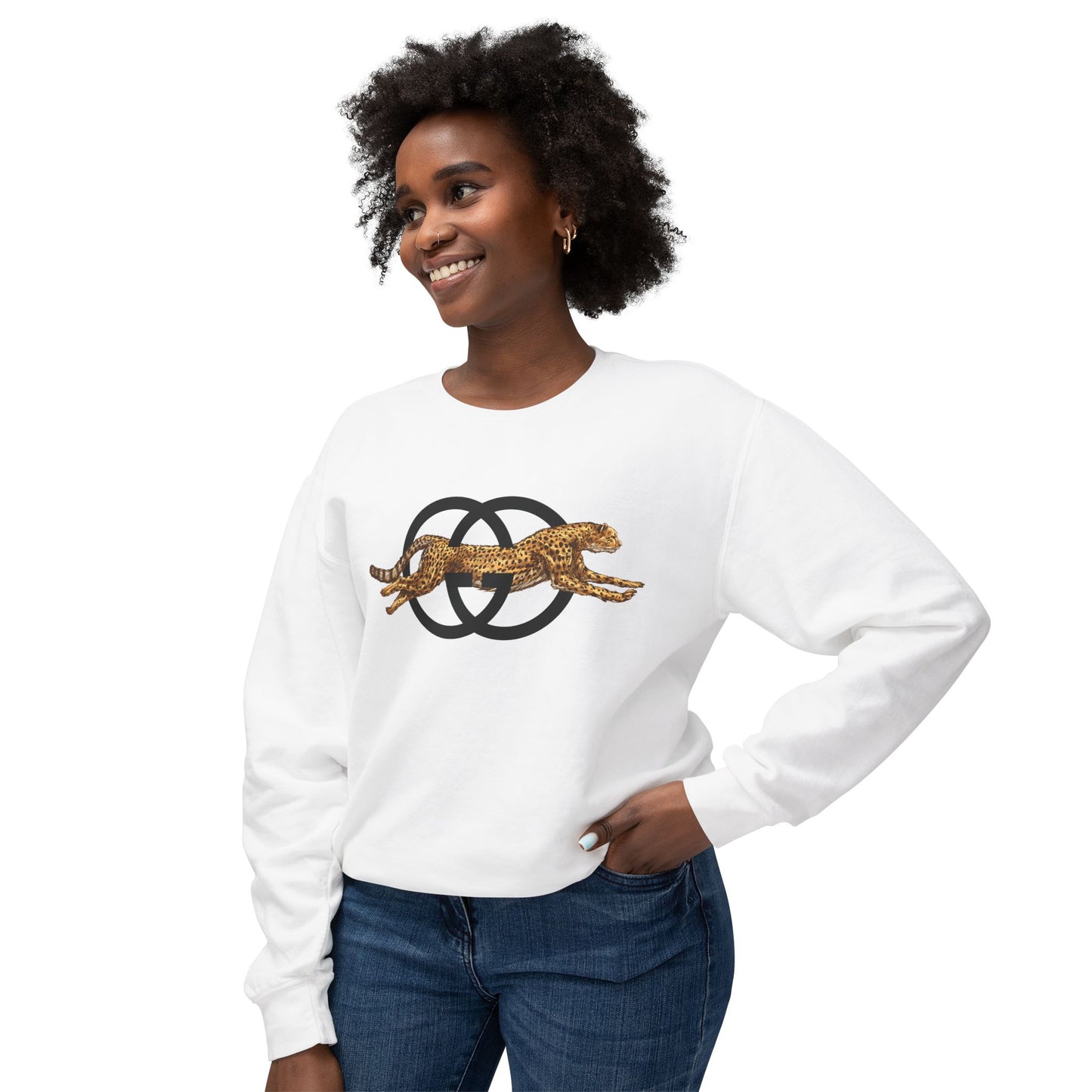 Luxury Designer Dupe GG Leopard Parody Color Comfort Unisex Lightweight Crewneck Sweatshirt