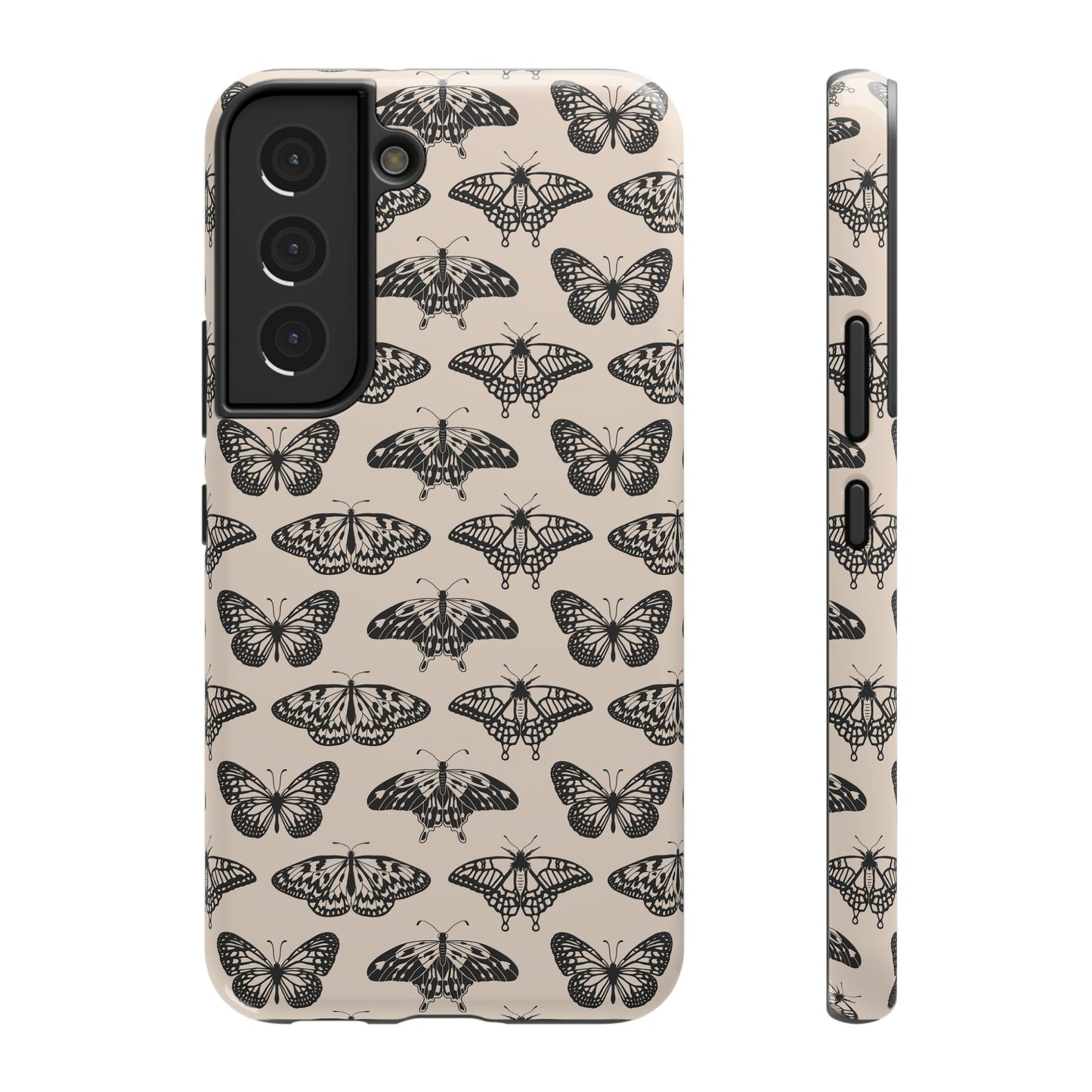 Vintage Black Butterfly Impact-Resistant Cases