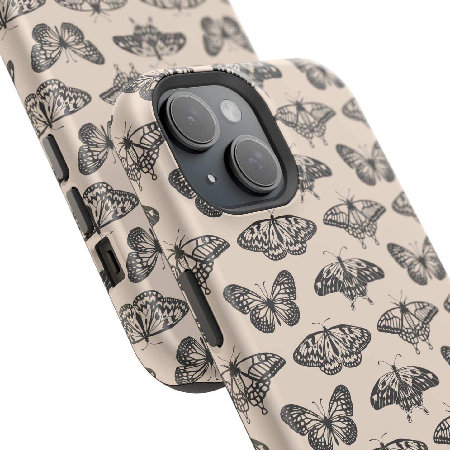 Vintage Black Butterfly Impact-Resistant Cases