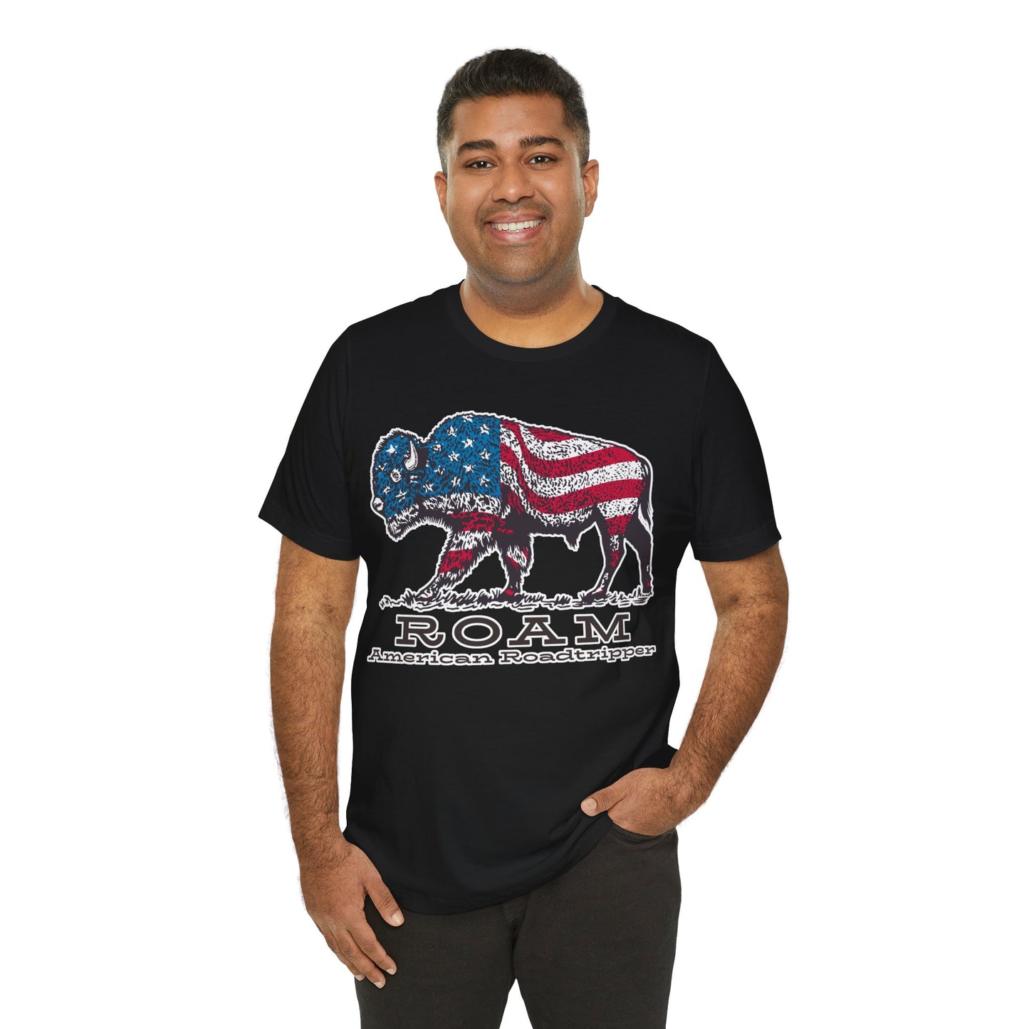T-Shirt, American Roadtripper Roam, tshirt, USA, America, buffalo, graphic, quote, Travel, Roadtripping, Americana, Unisex Tee