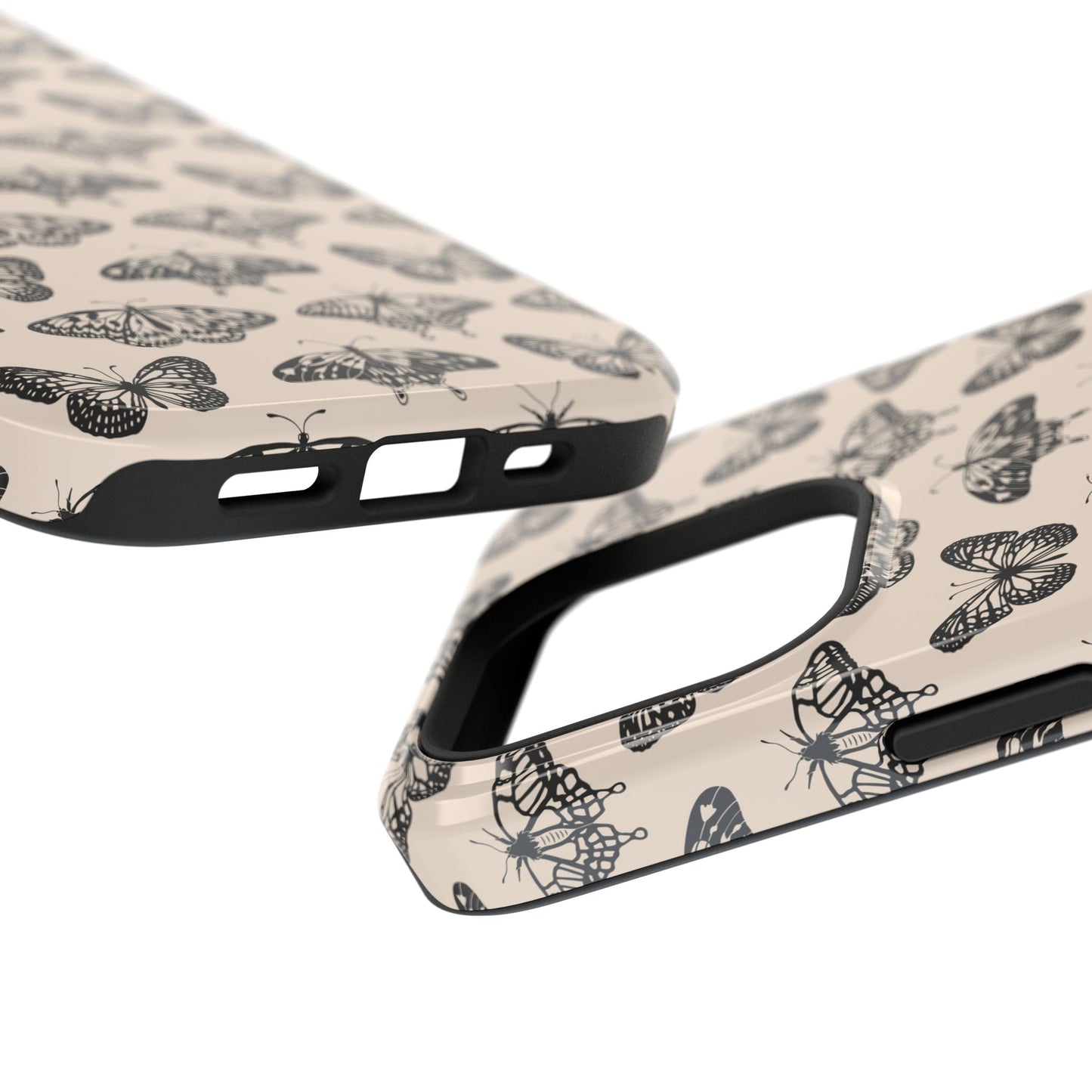 Vintage Black Butterfly Impact-Resistant Cases