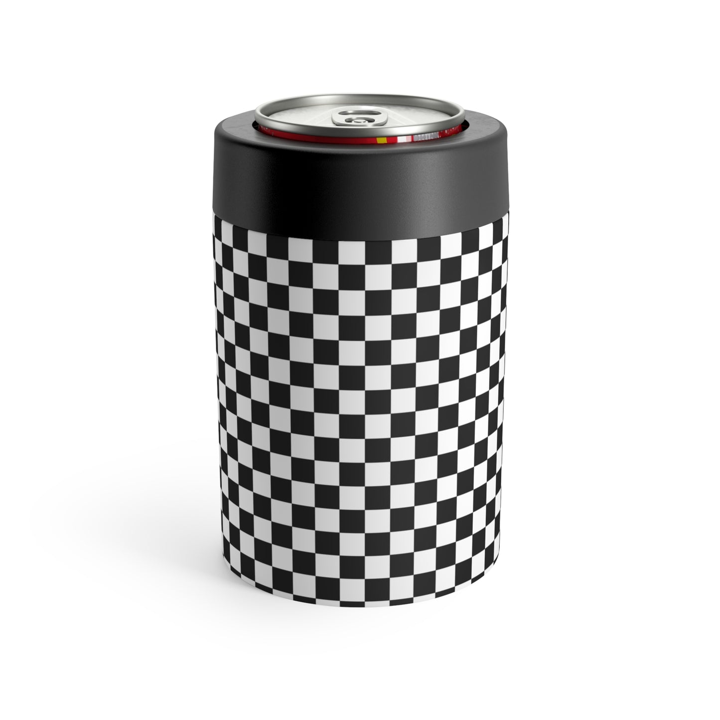 Checkered Black and White Can Holder