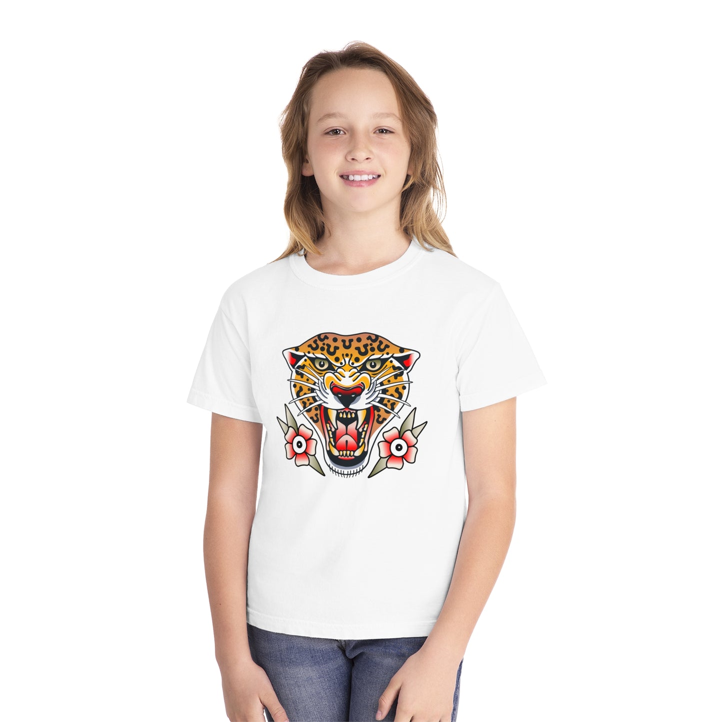 Rebel Leopard Youth Midweight Comfort Colors Tee
