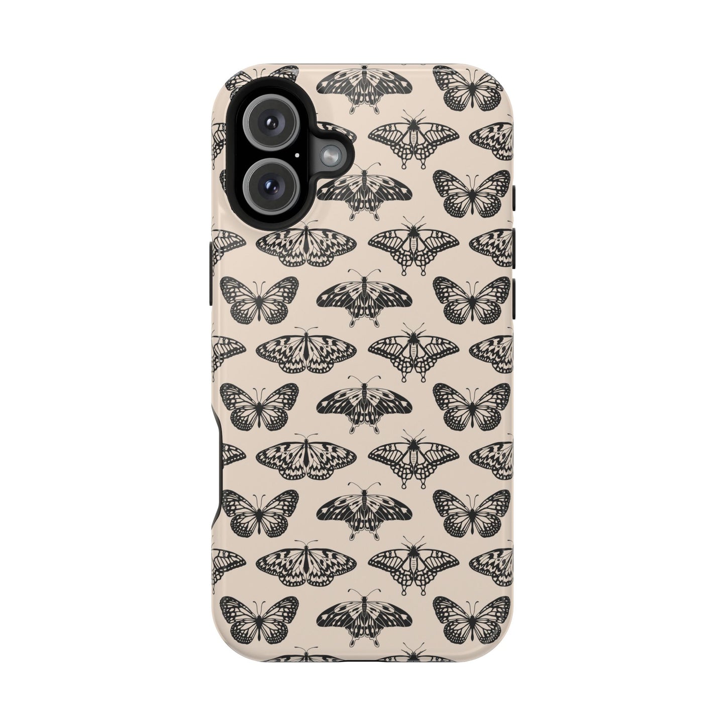 Vintage Black Butterfly Impact-Resistant Cases