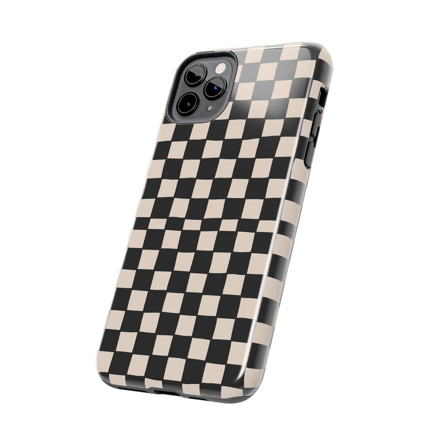 Black White Check Tough Phone Cases