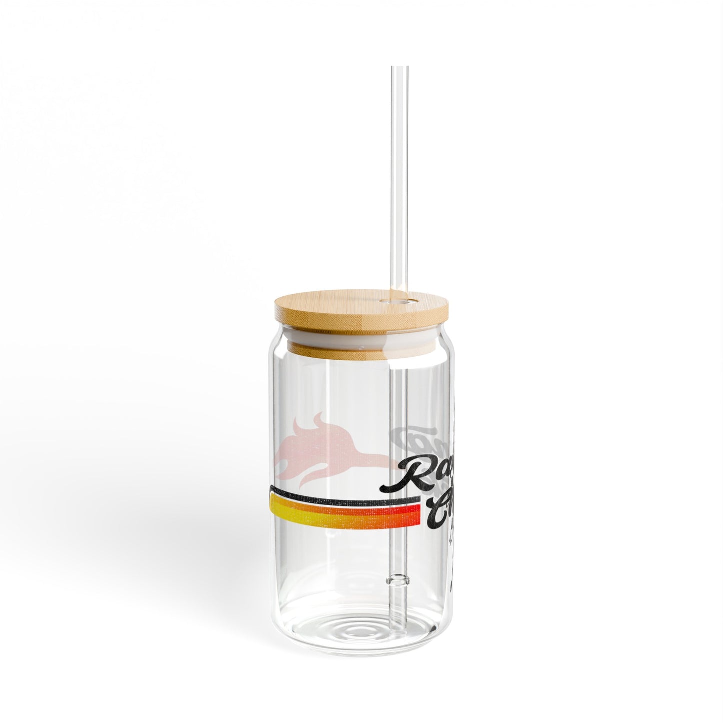 Racing Day Racing Chick Checkered Flag Ligtening Sipper Glass, 16oz