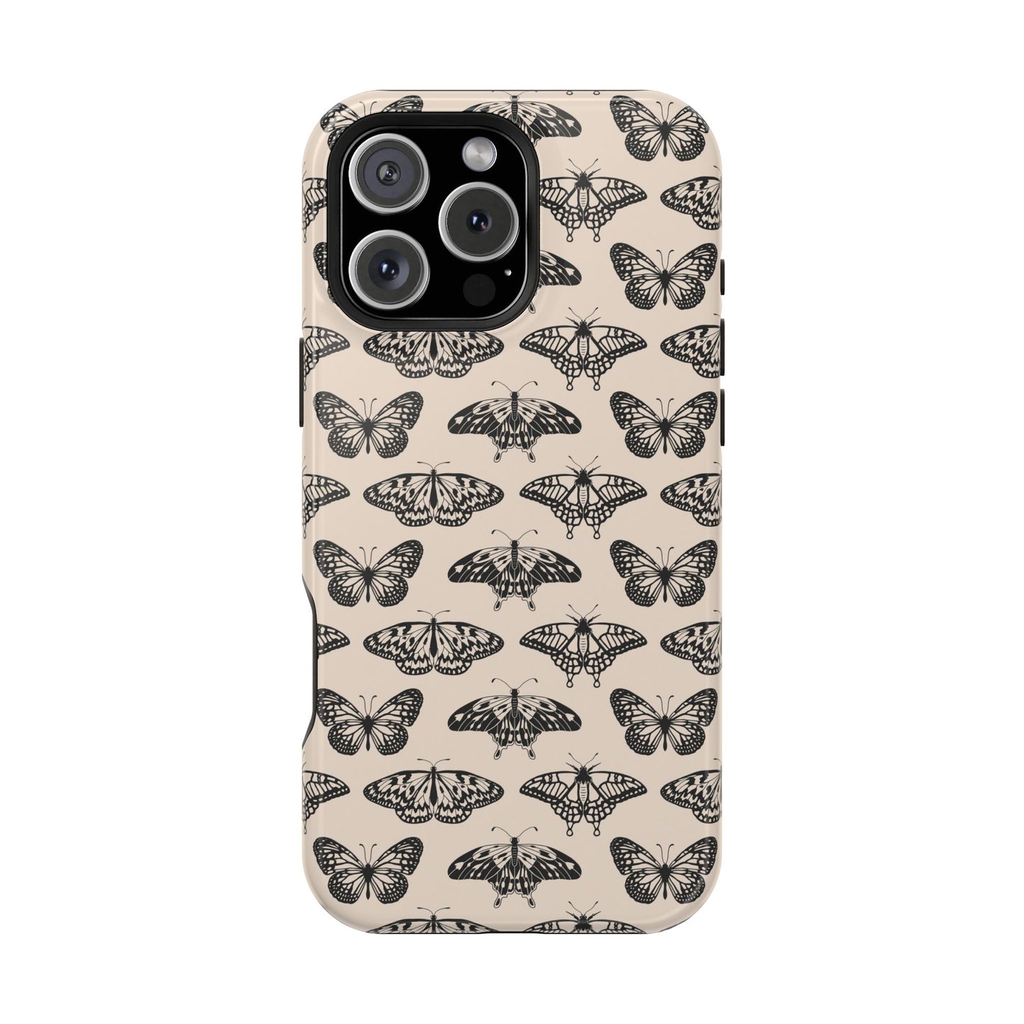 Vintage Black Butterfly Impact-Resistant Cases