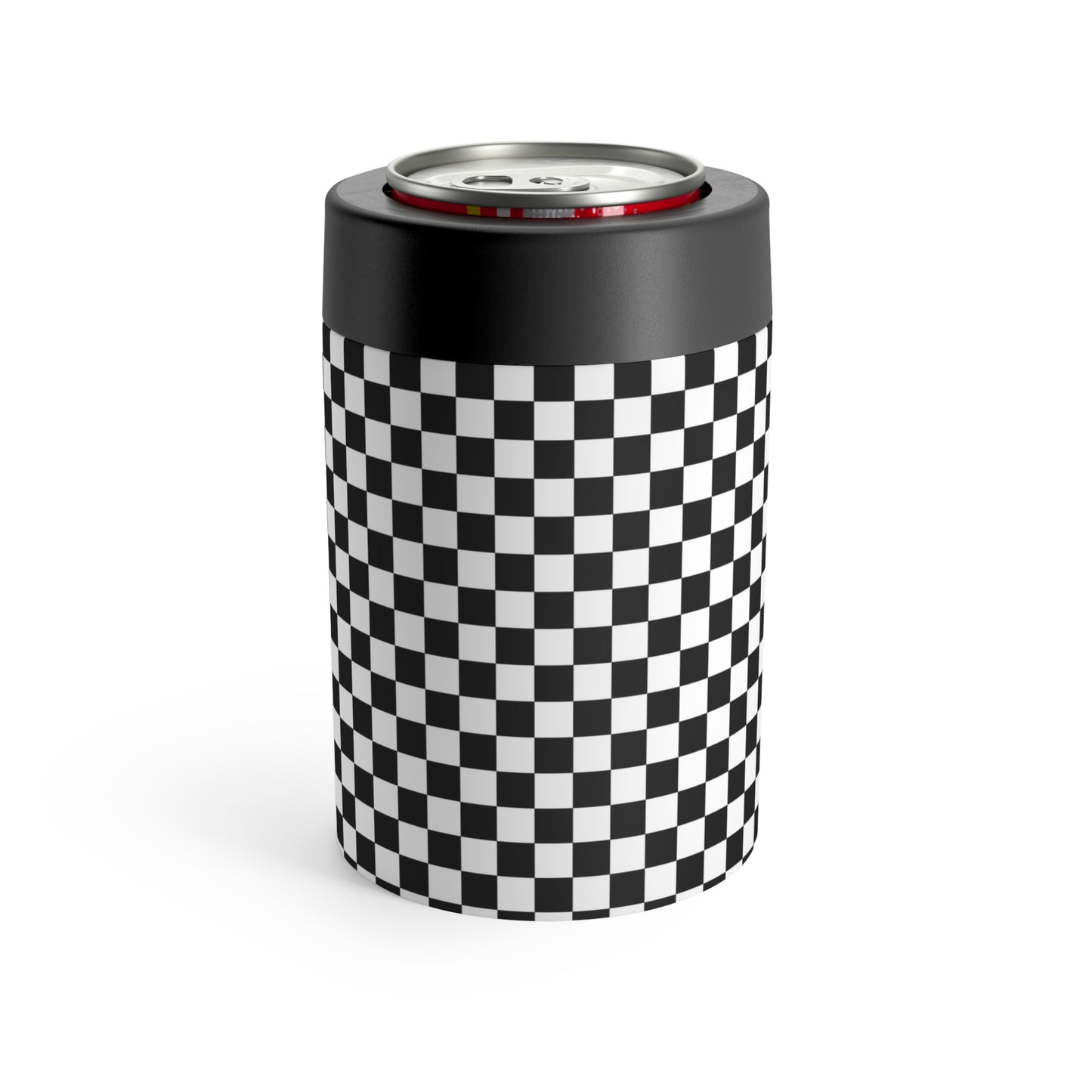 Checkered Black and White Can Holder