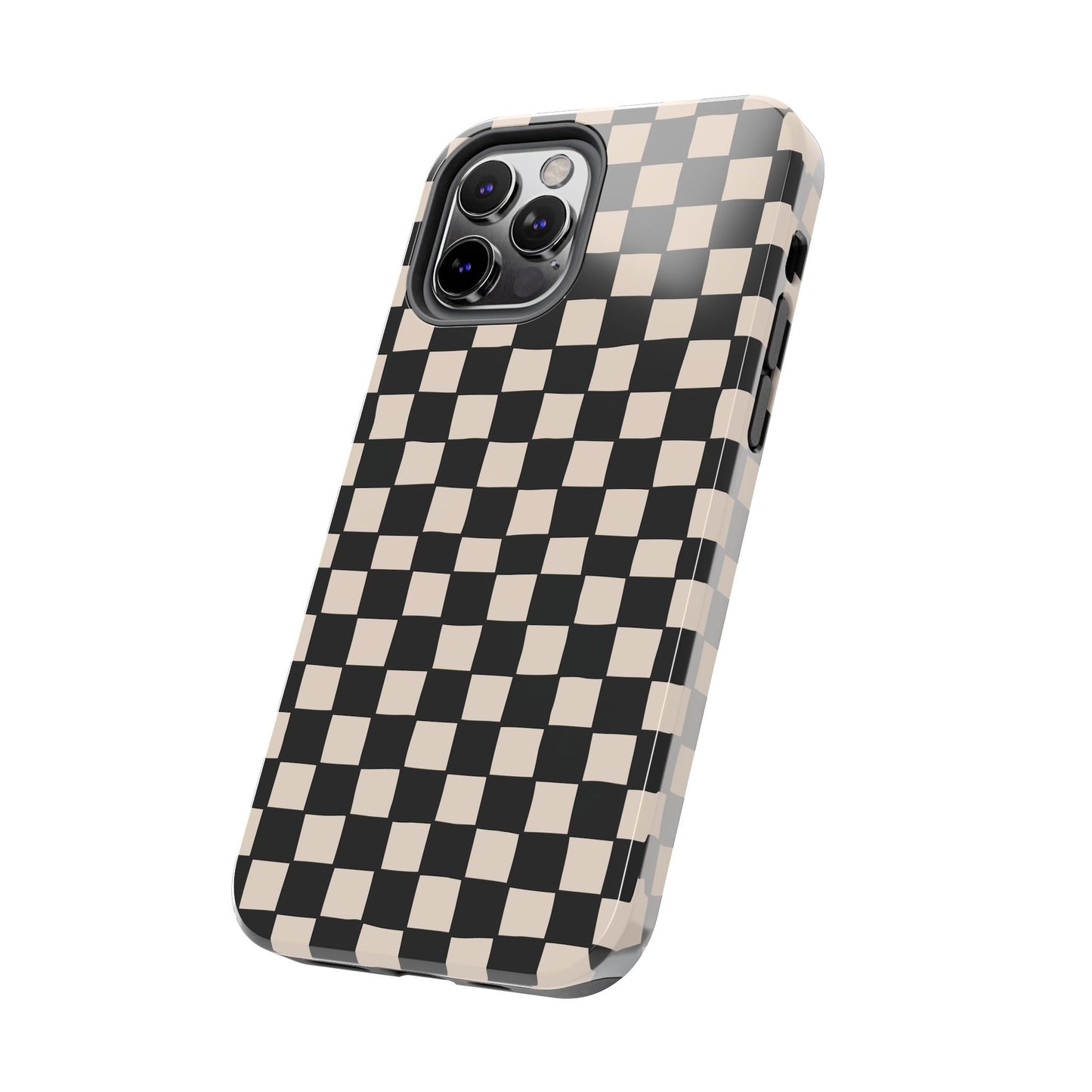 Black White Check Tough Phone Cases