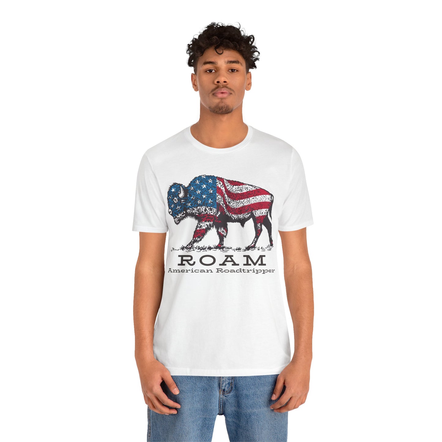 T-Shirt, American Roadtripper Roam, tshirt, USA, America, buffalo, graphic, quote, Travel, Roadtripping, Americana, Unisex Tee