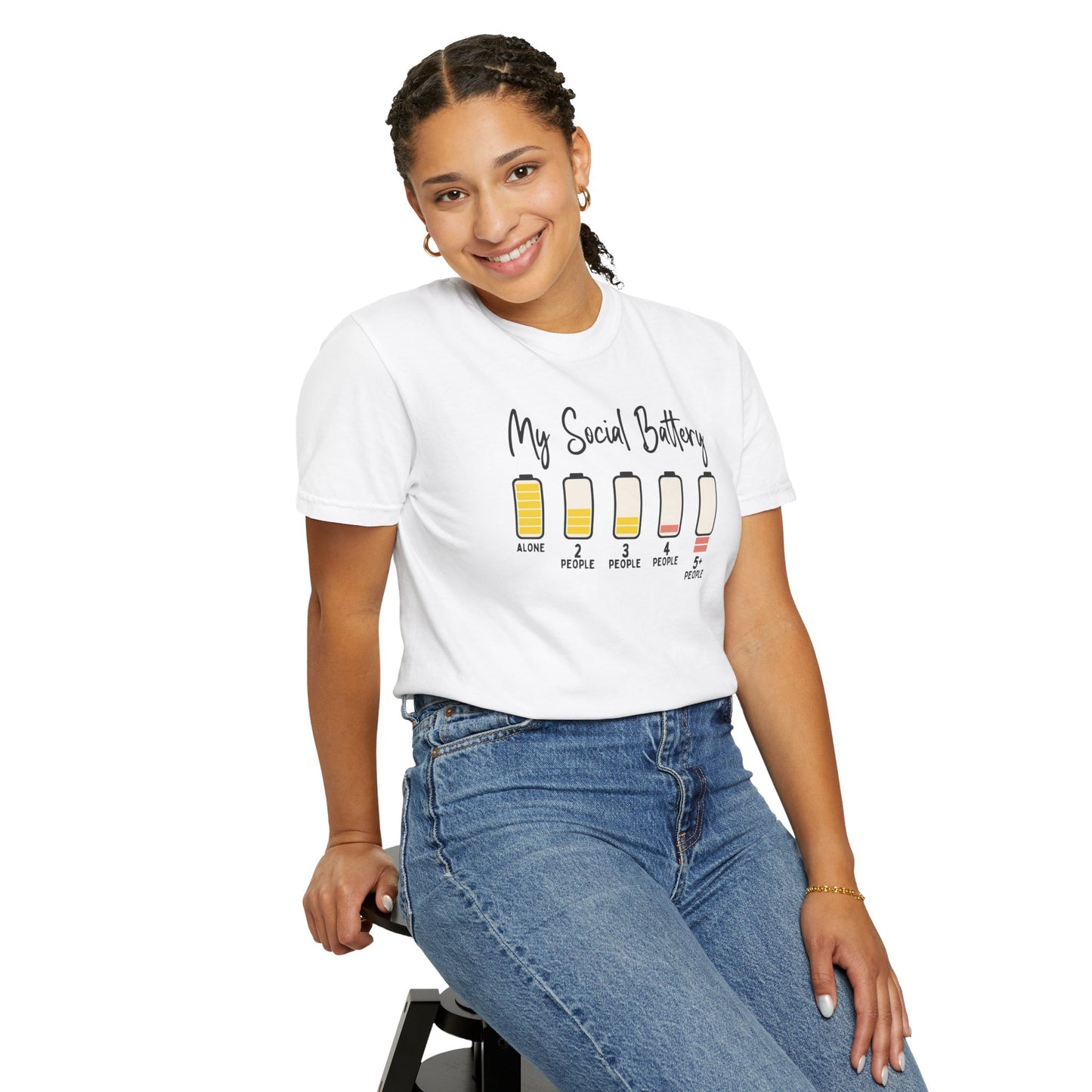 My Social Battery Socially Hungover Color Comfort Unisex Garment-Dyed T-shirt