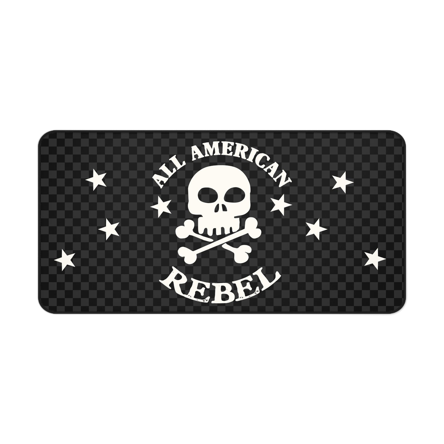 All American Rebel Skull Crossbones Check Desk Mat