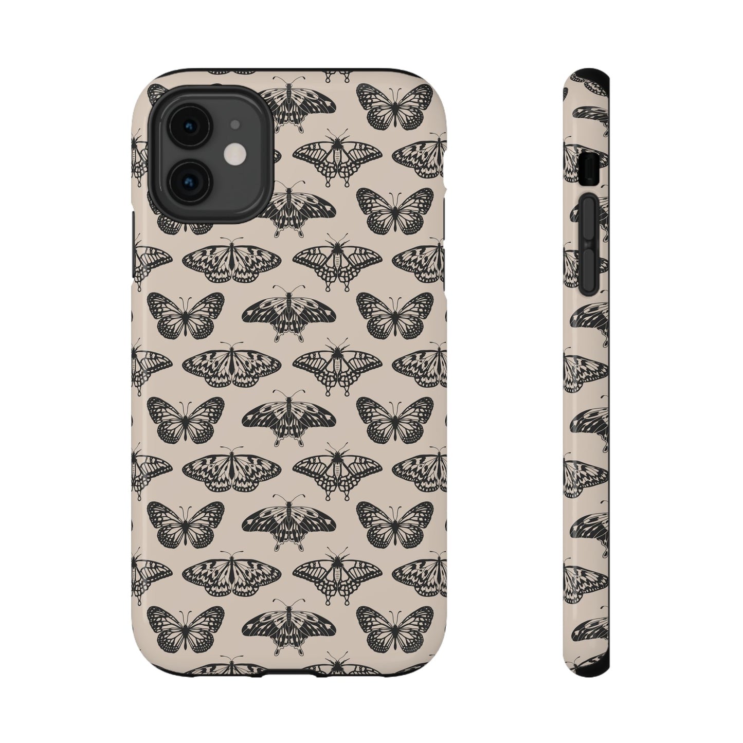 Vintage Black Butterfly Impact-Resistant Cases