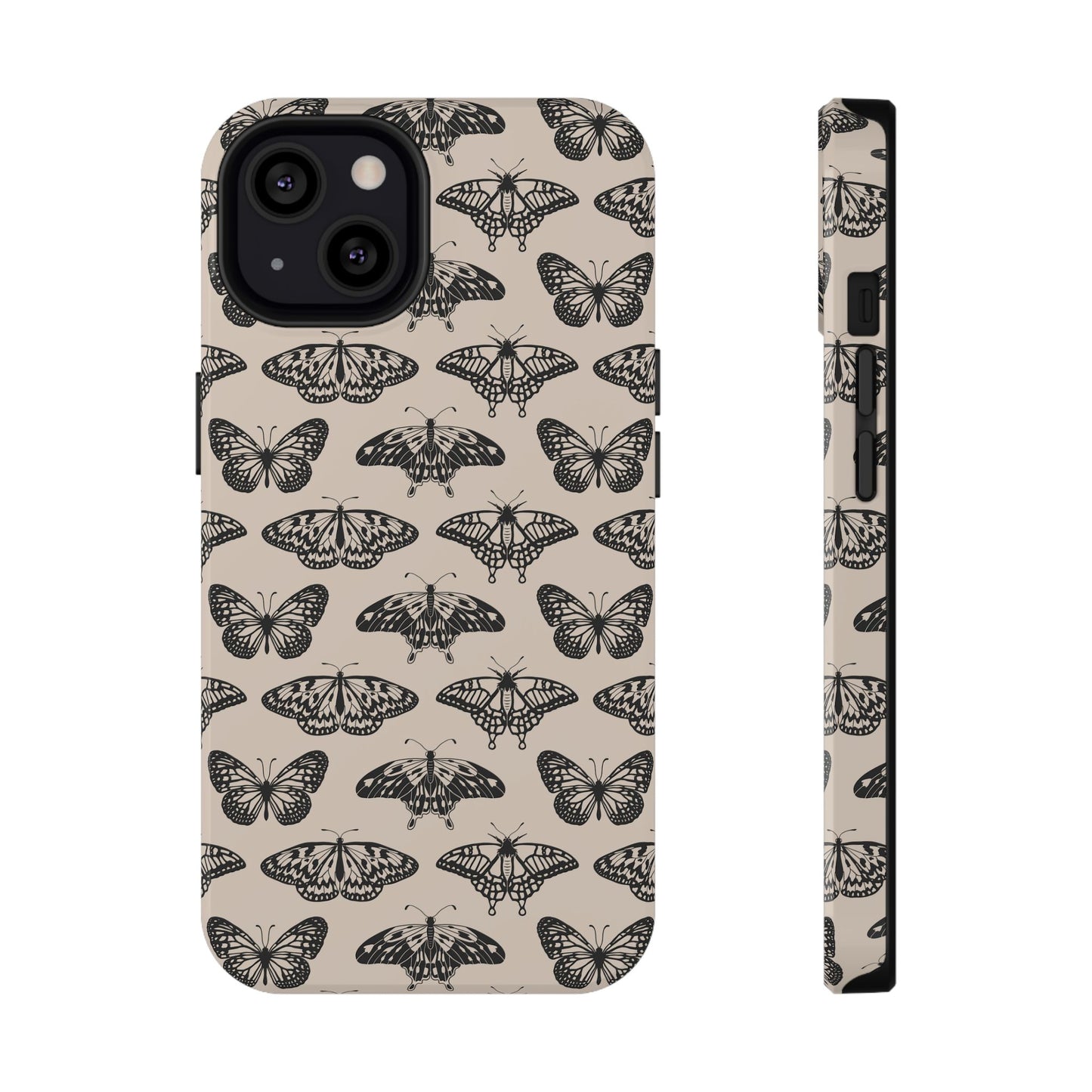 Vintage Black Butterfly Impact-Resistant Cases
