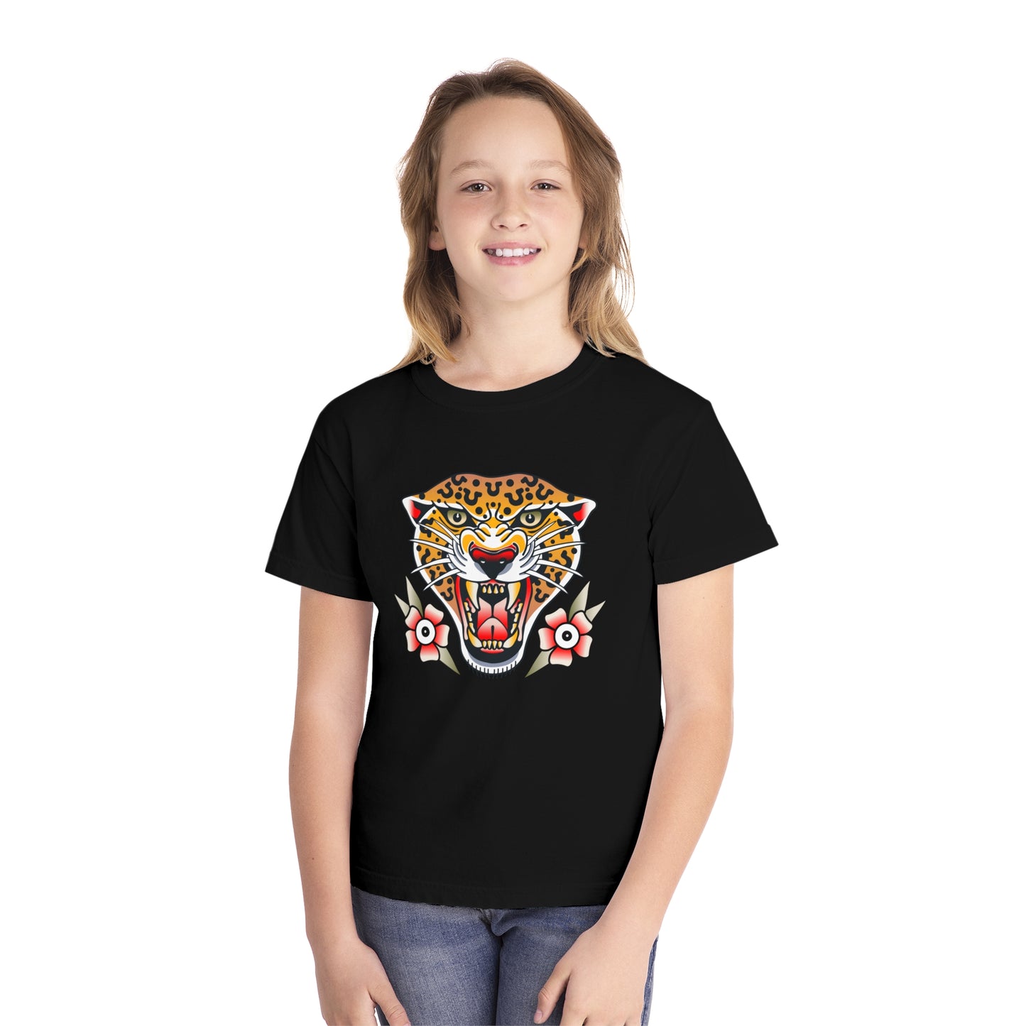Rebel Leopard Youth Midweight Comfort Colors Tee