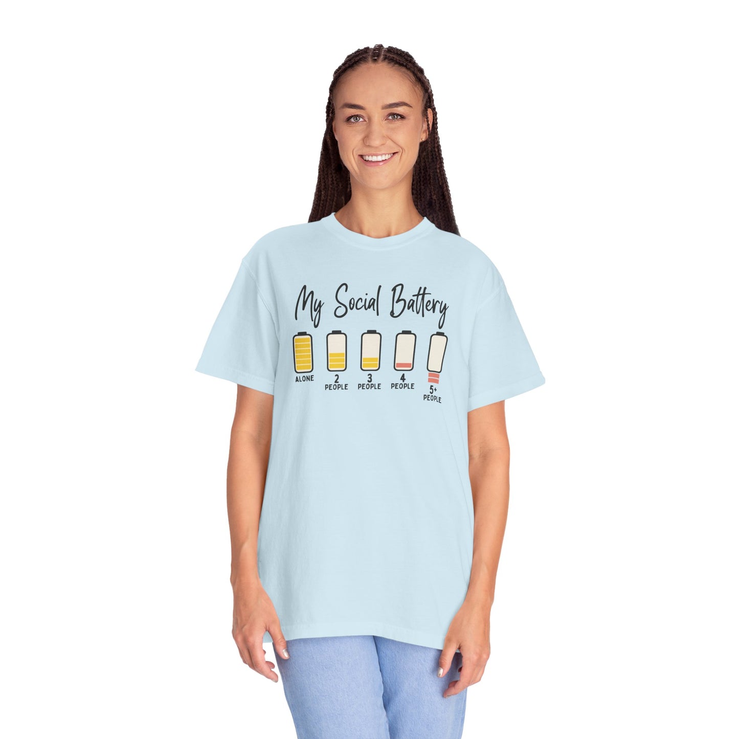 My Social Battery Socially Hungover Color Comfort Unisex Garment-Dyed T-shirt