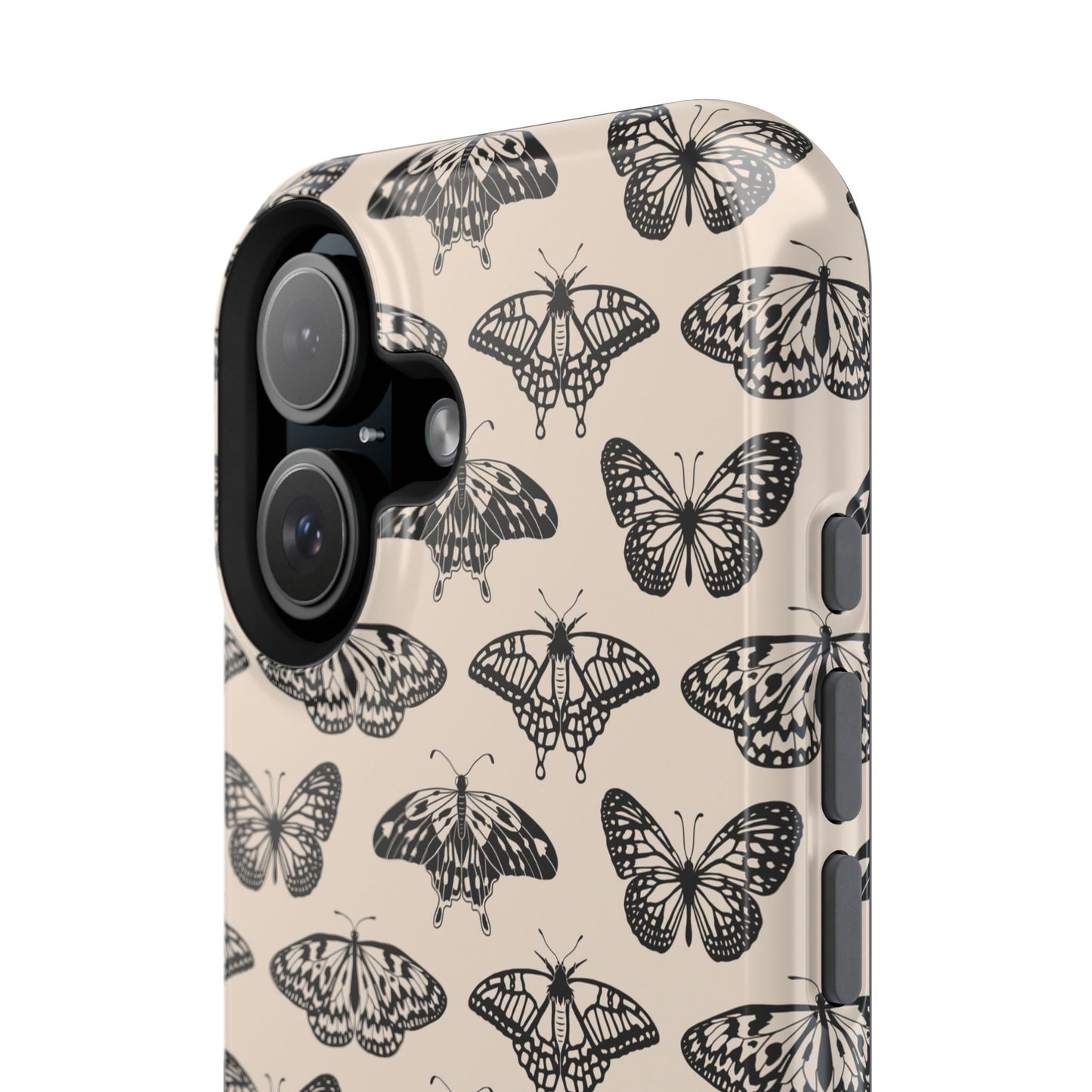 Vintage Black Butterfly Impact-Resistant Cases