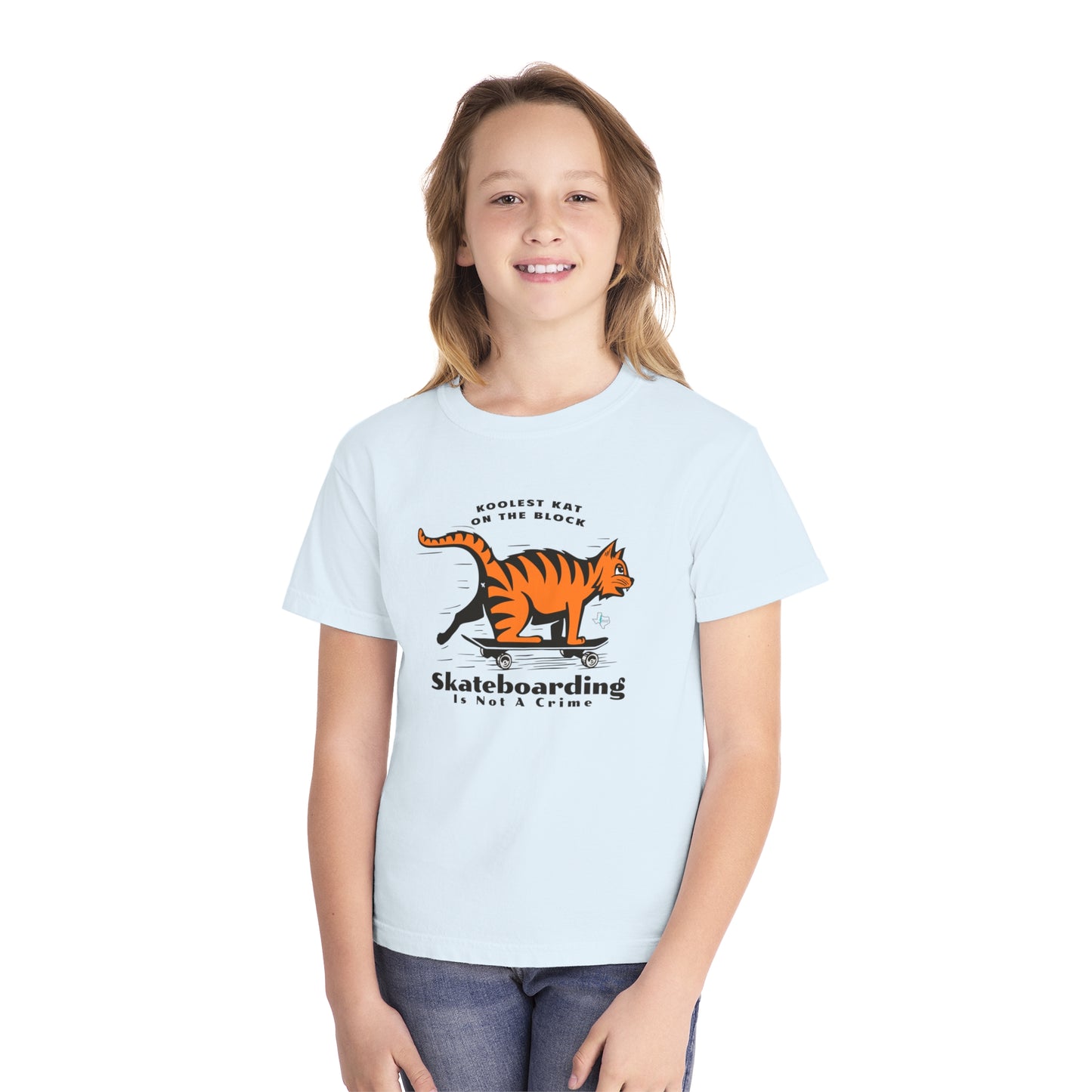 Koolest Kat On The Block Skateboarding Comfort Colors Tshirt