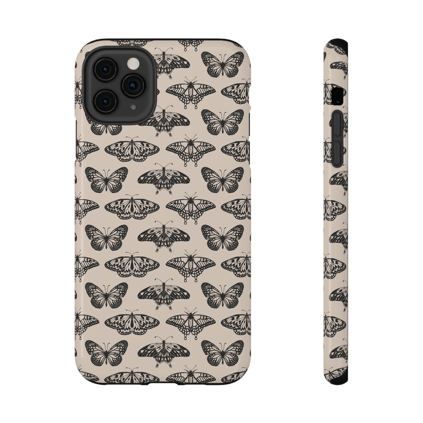 Vintage Black Butterfly Impact-Resistant Cases