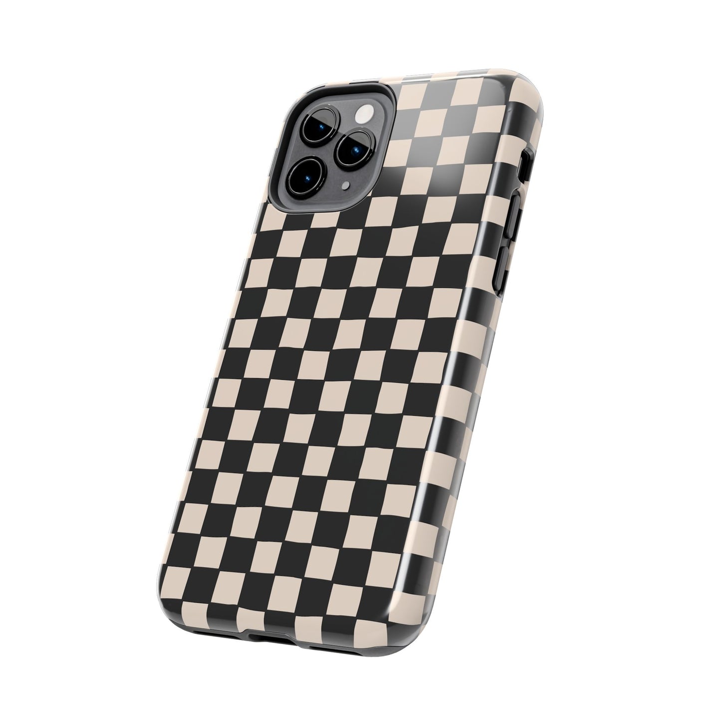 Black White Check Tough Phone Cases