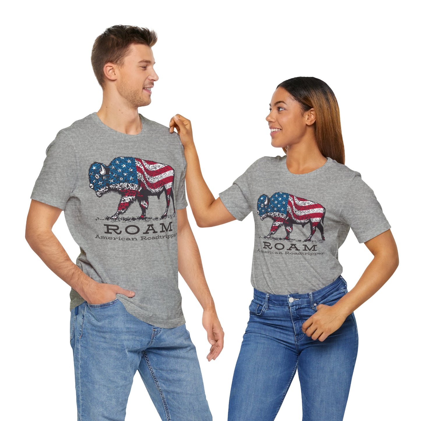 T-Shirt, American Roadtripper Roam, tshirt, USA, America, buffalo, graphic, quote, Travel, Roadtripping, Americana, Unisex Tee