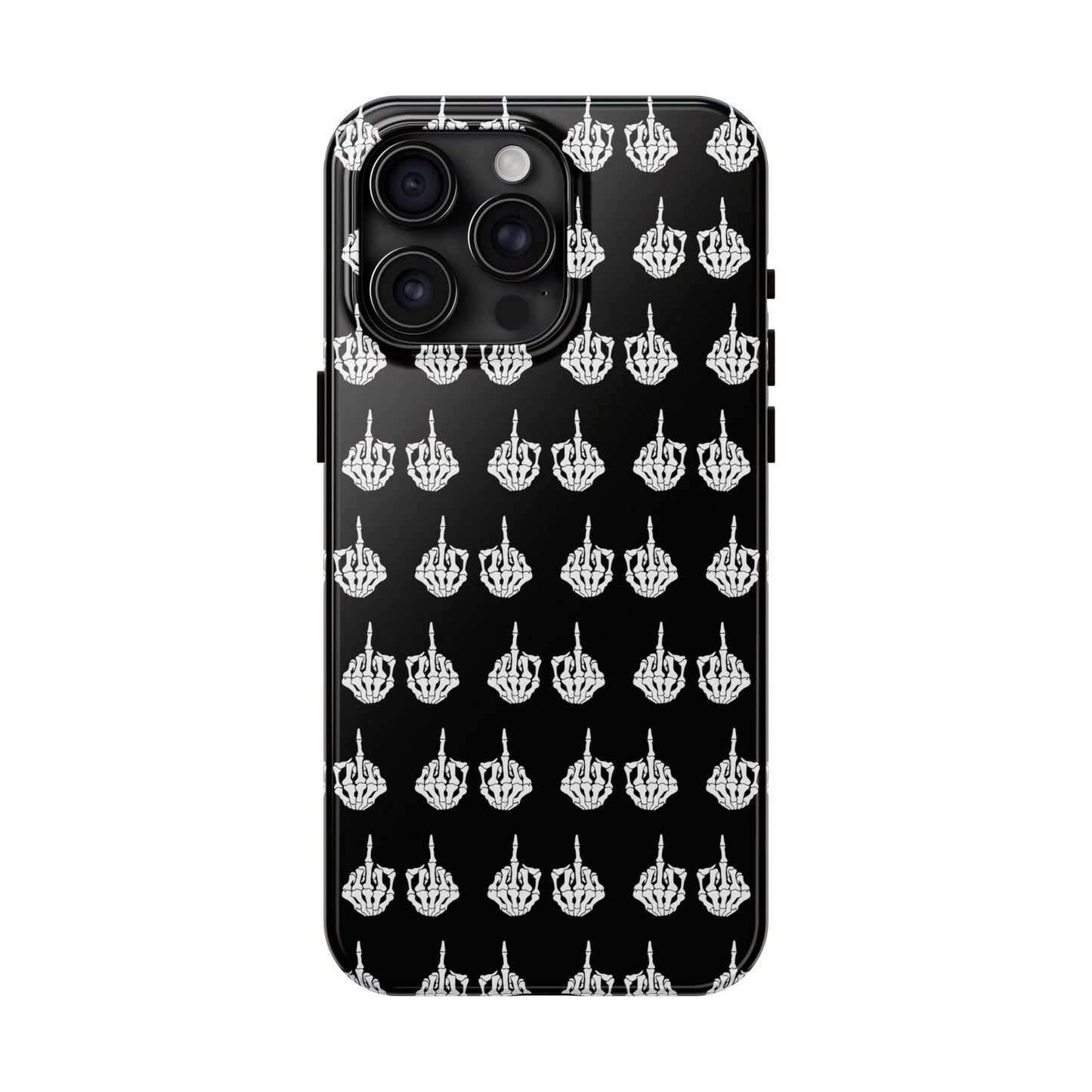 Fuck Off Skeleton Middle Finger Tough Phone Cases