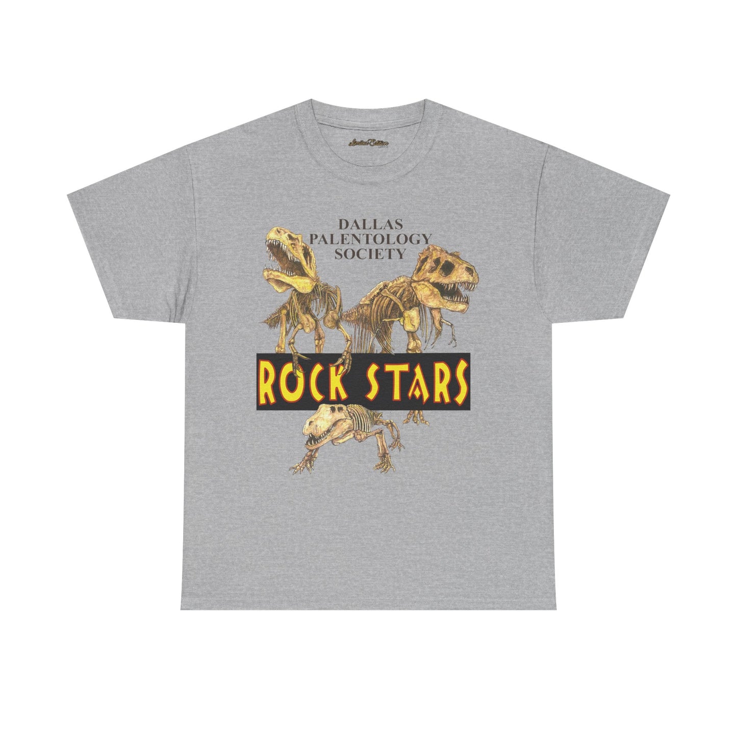 Rock Star Dinosaur Tee - Gildan 5000 Cotton Tshirt - Size S - 5x
