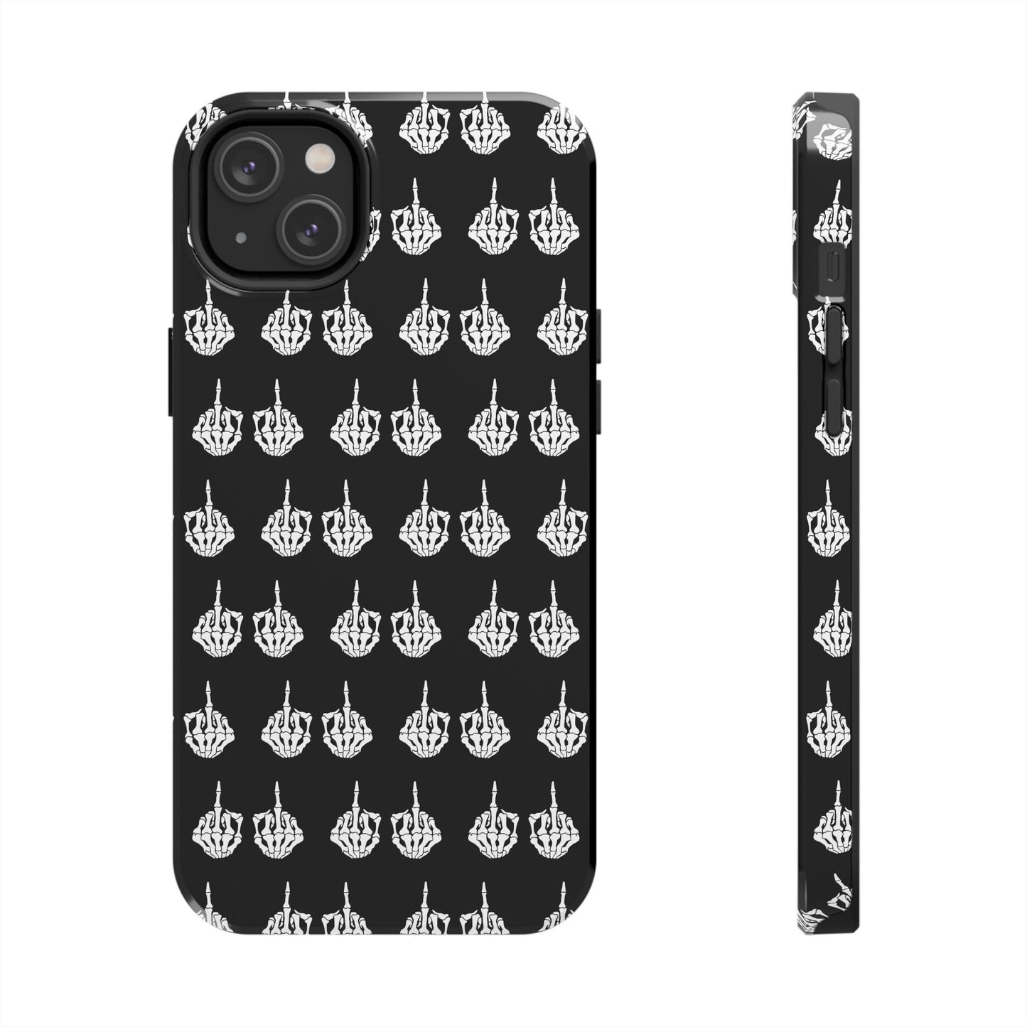 Fuck Off Skeleton Middle Finger Tough Phone Cases