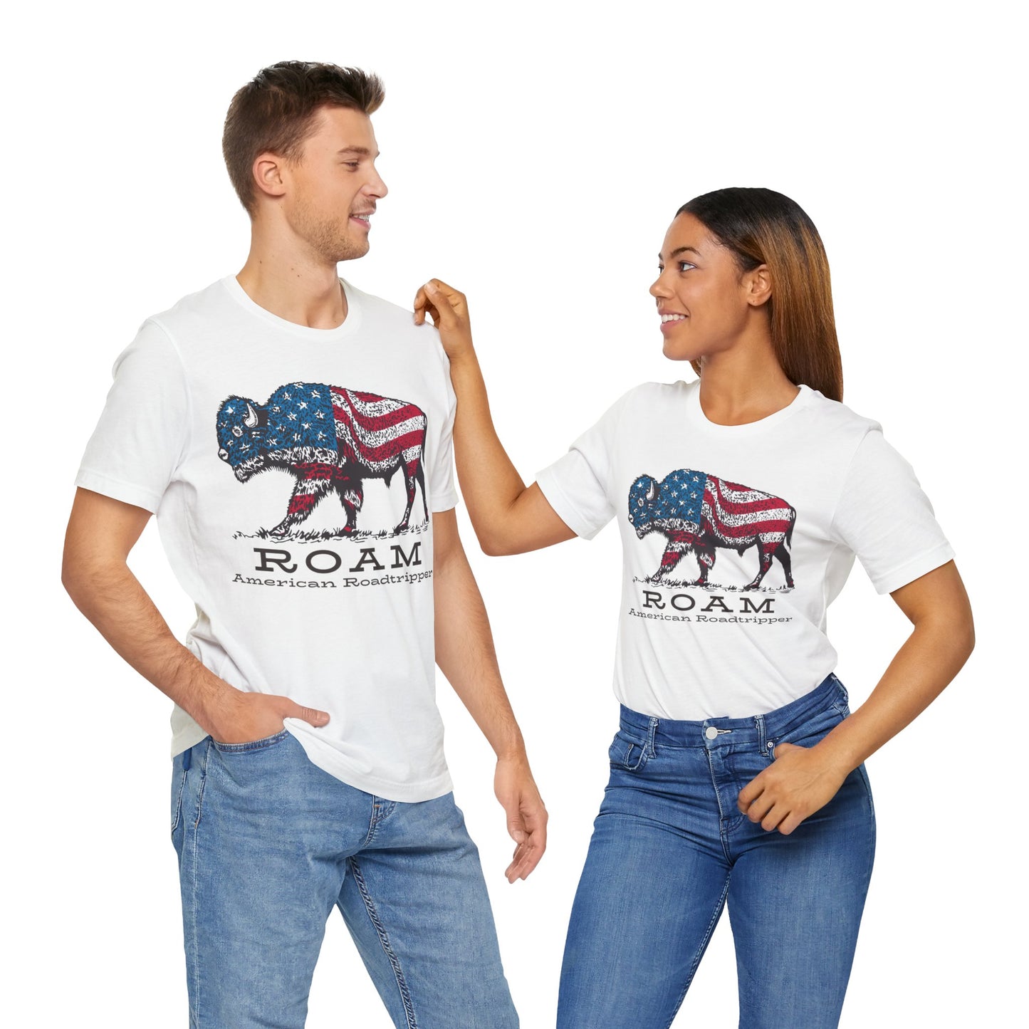 T-Shirt, American Roadtripper Roam, tshirt, USA, America, buffalo, graphic, quote, Travel, Roadtripping, Americana, Unisex Tee