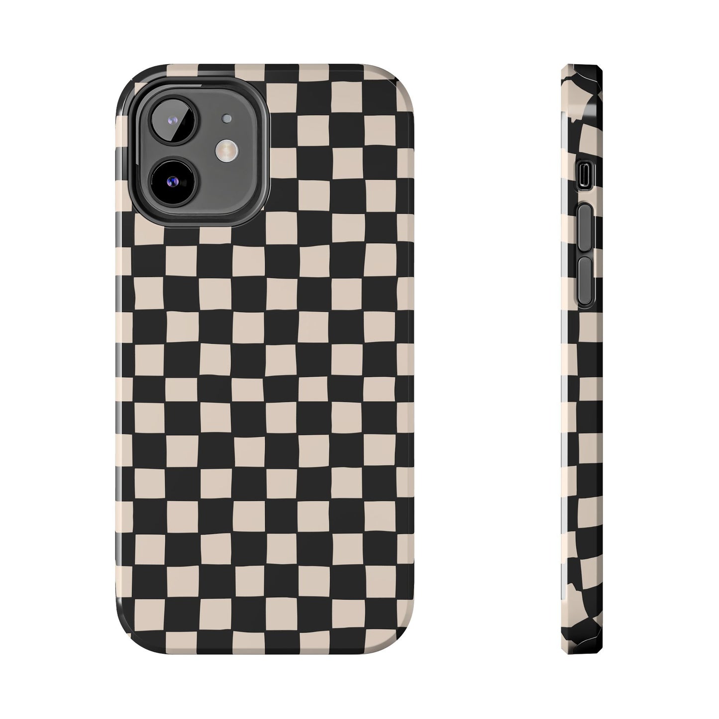 Black White Check Tough Phone Cases