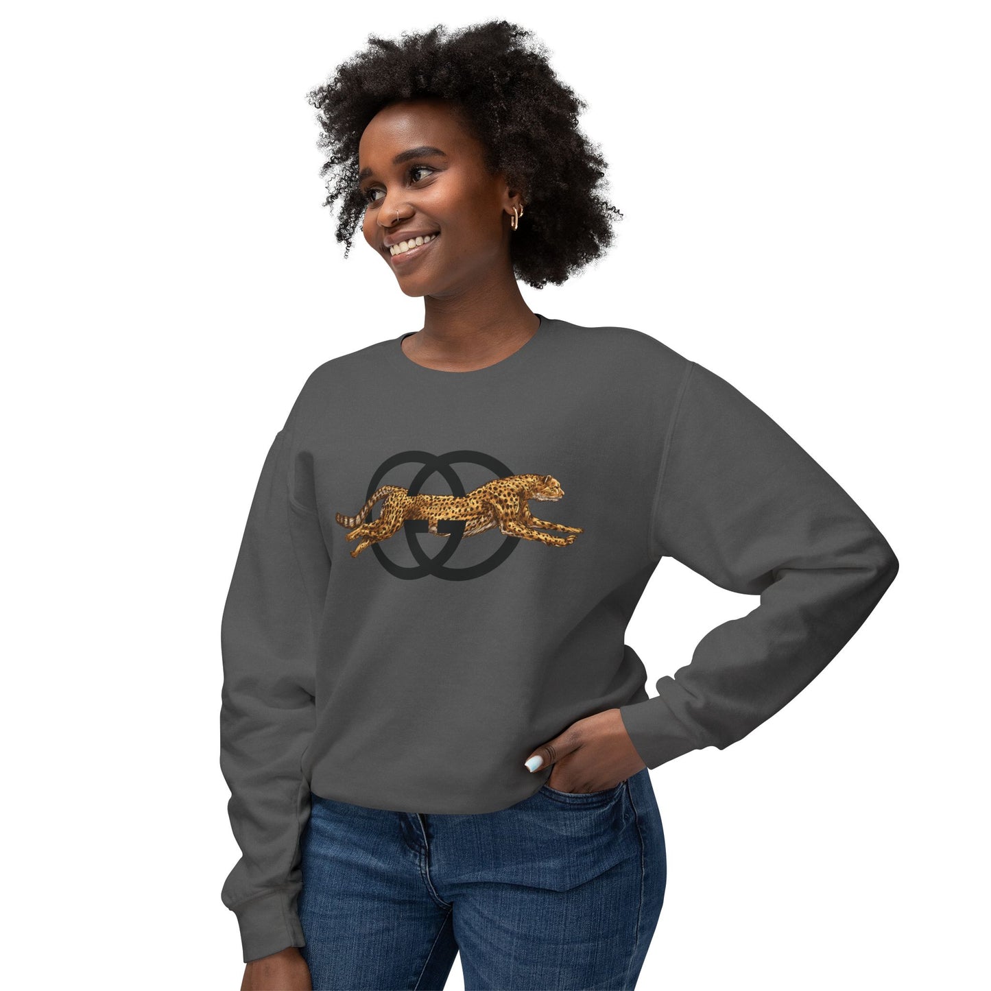 Luxury Designer Dupe GG Leopard Parody Color Comfort Unisex Lightweight Crewneck Sweatshirt