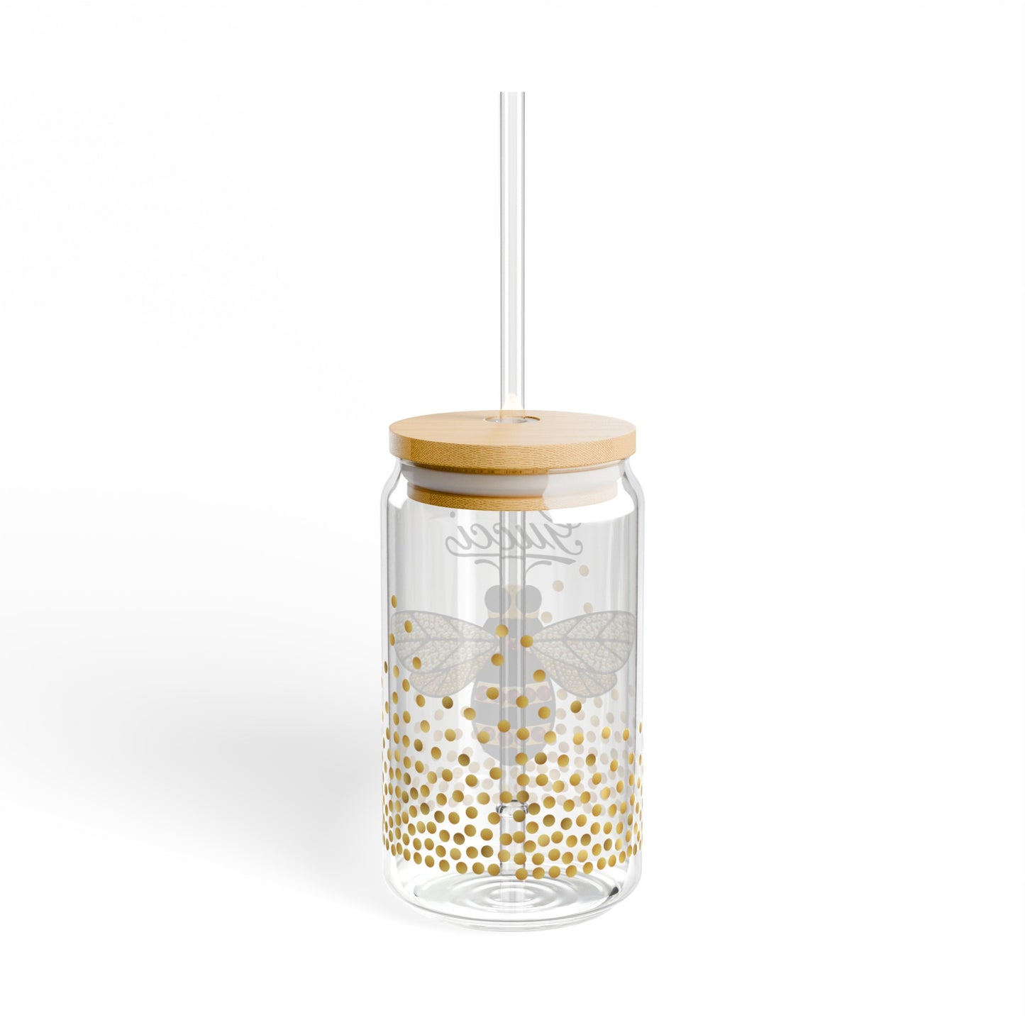 Luxury Dupe Jeweled Bee Sipper Glass, 16oz