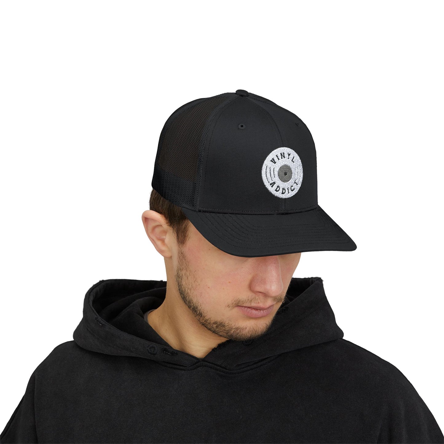 Vinyl Addict Embroidery Snapback Trucker Cap