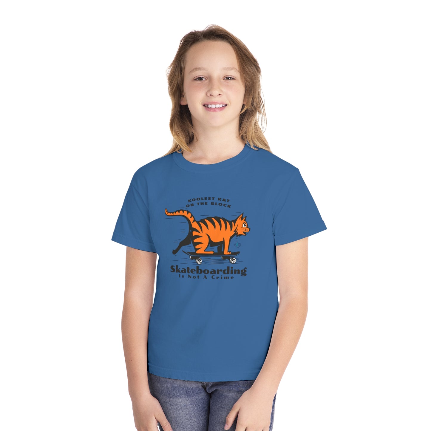 Koolest Kat On The Block Skateboarding Comfort Colors Tshirt