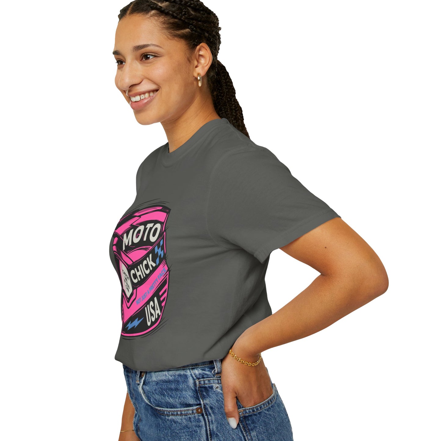 Women's Moto Chick MotoX MotoCross Motorcycle Dirtbike Offroad Garment-Dyed T-shirt