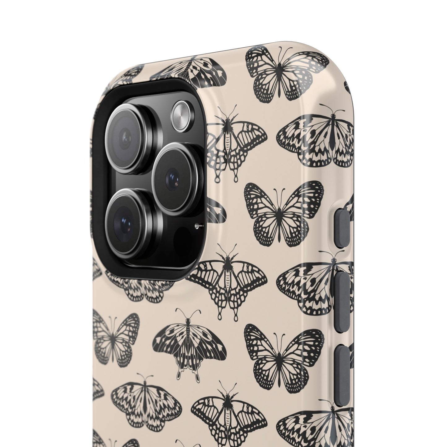 Vintage Black Butterfly Impact-Resistant Cases