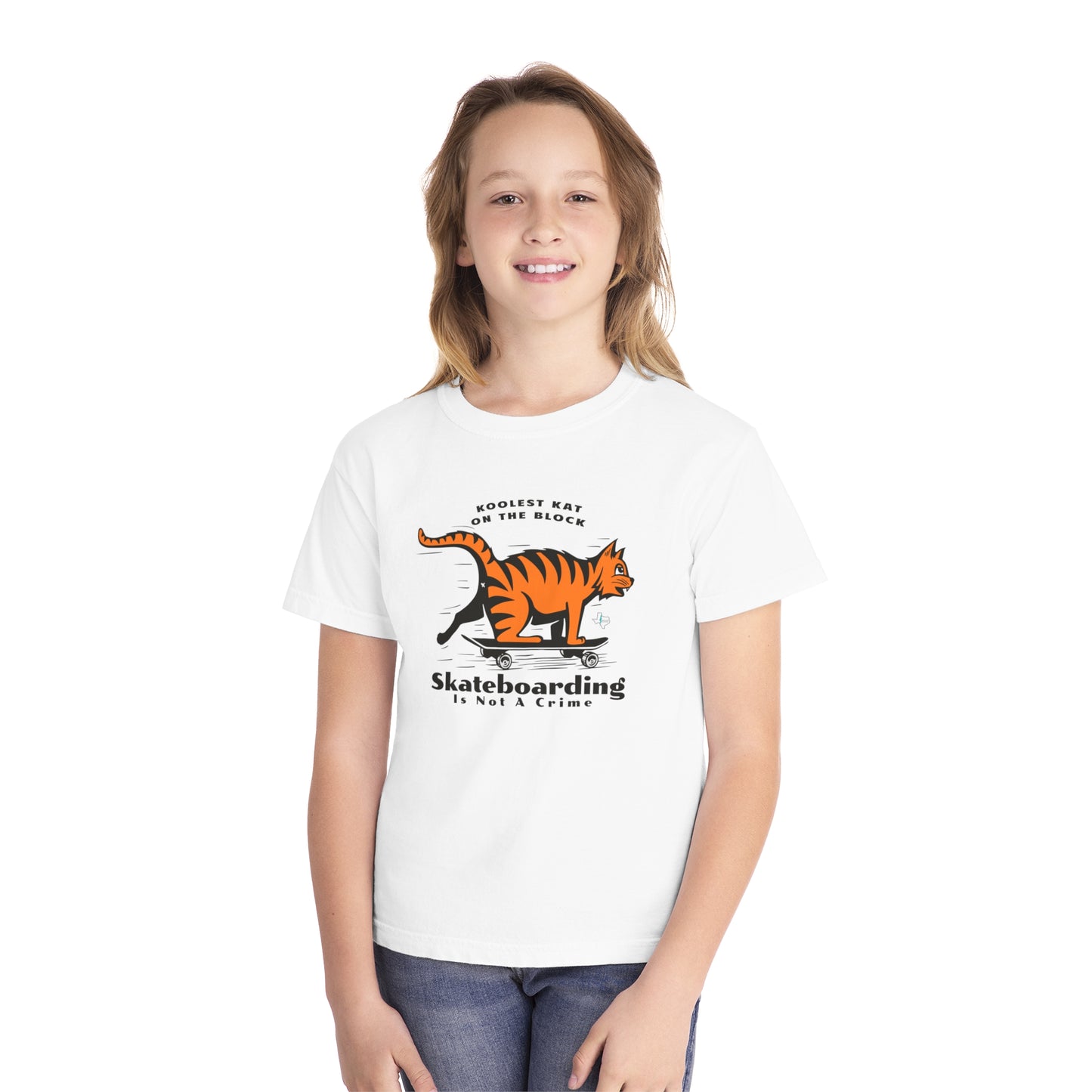 Koolest Kat On The Block Skateboarding Comfort Colors Tshirt