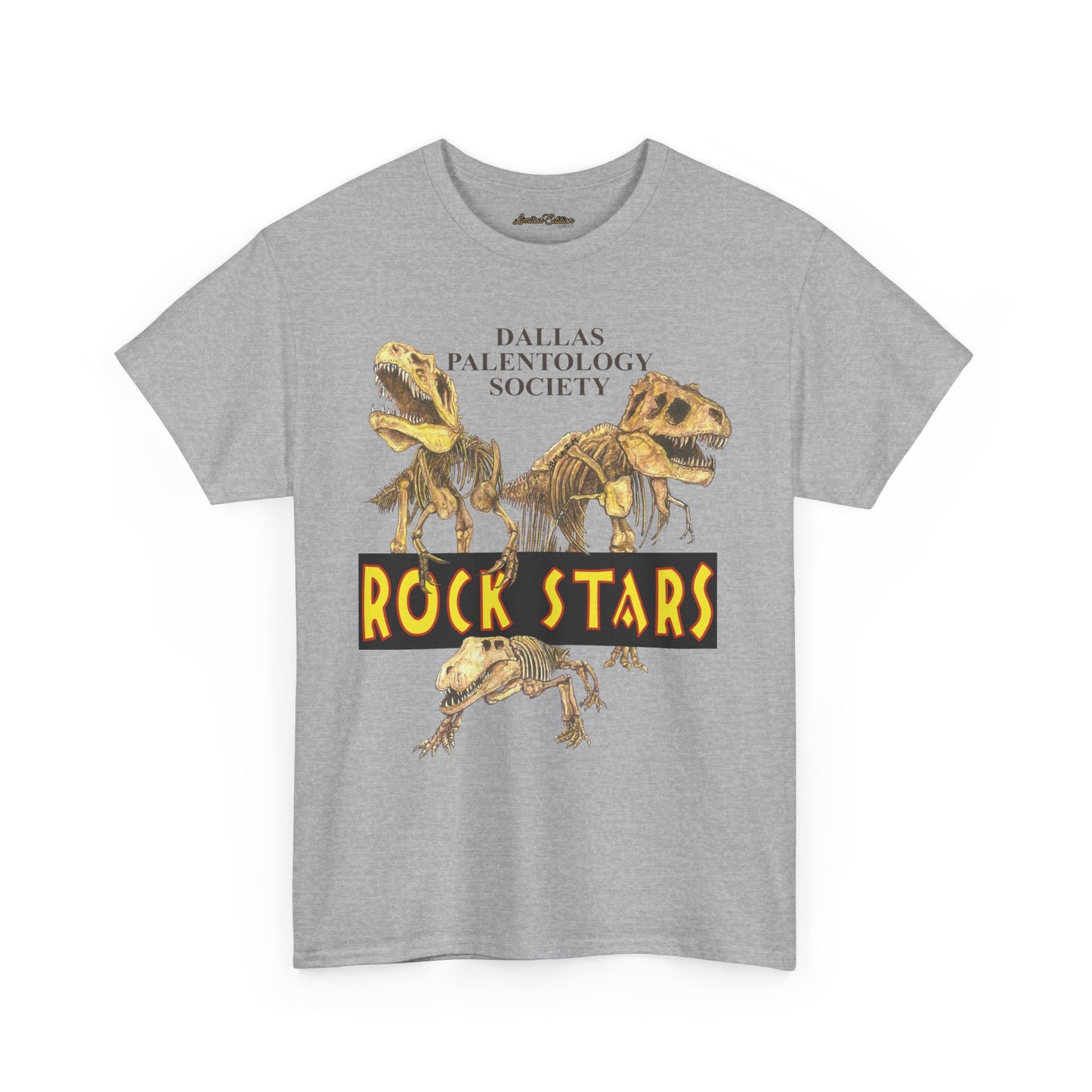 Rock Star Dinosaur Tee - Gildan 5000 Cotton Tshirt - Size S - 5x