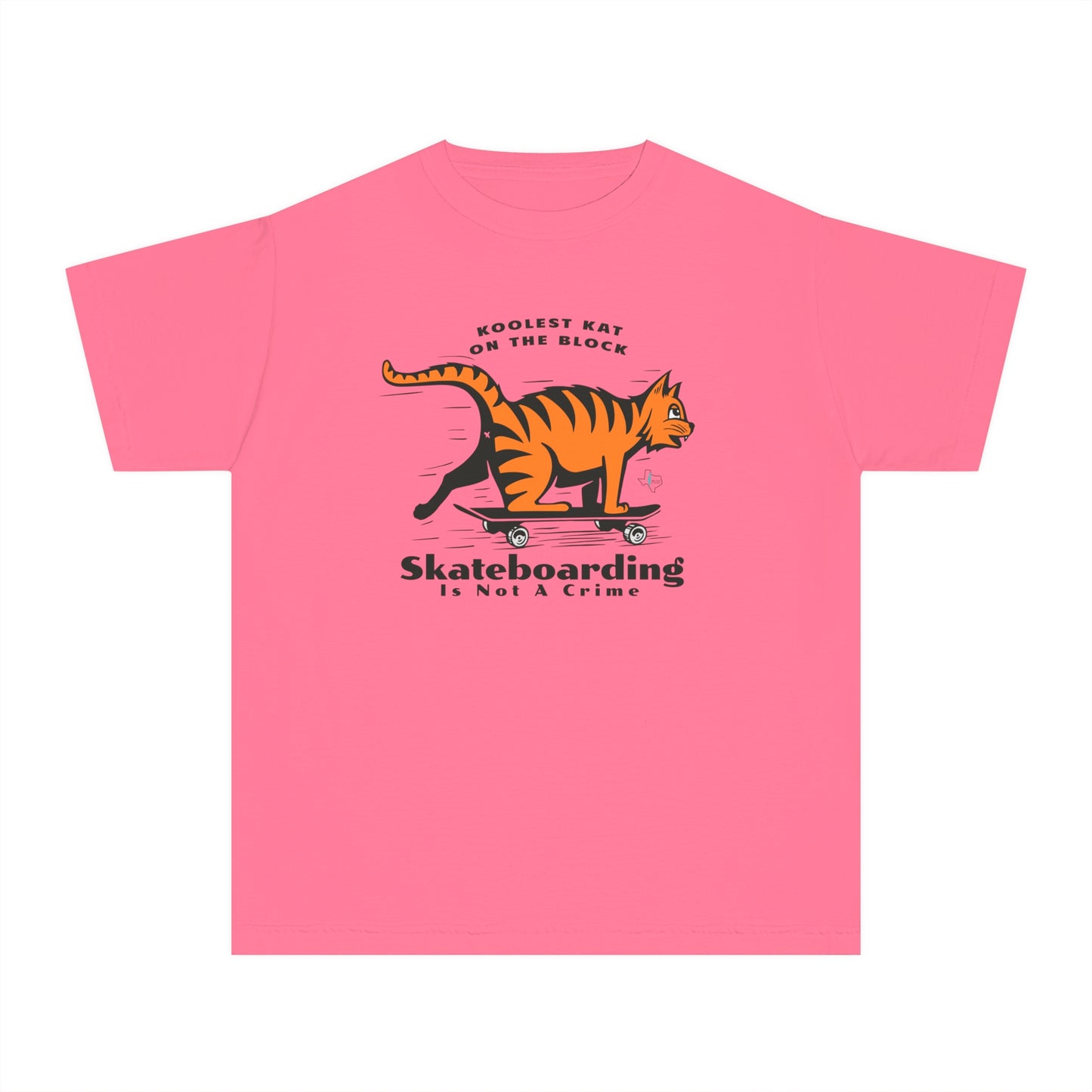 Koolest Kat On The Block Skateboarding Comfort Colors Tshirt