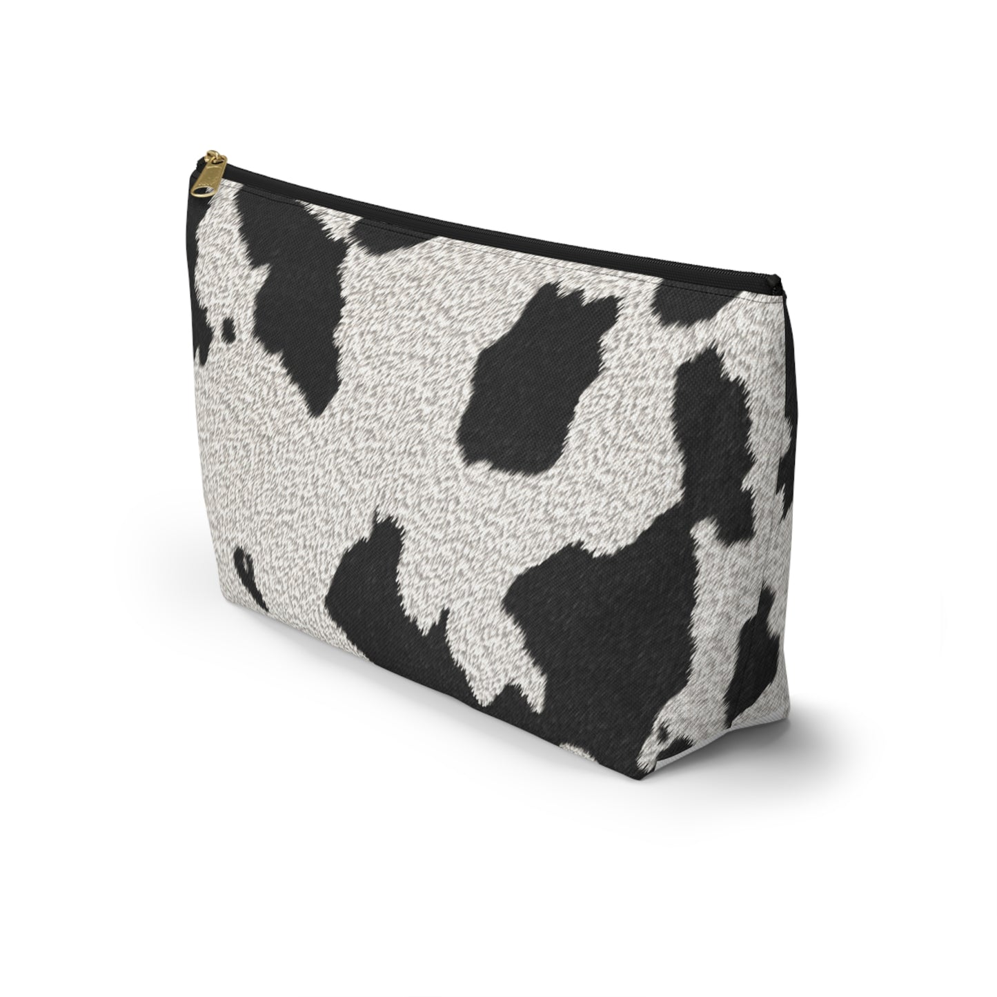 Cow Print Accessory Pouch w T-bottom