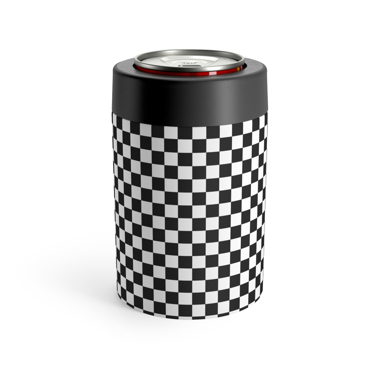 Checkered Black and White Can Holder