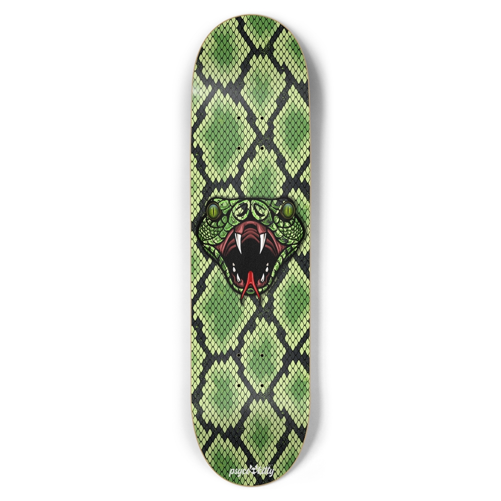 Snake Skin Green - Skateboard Deck