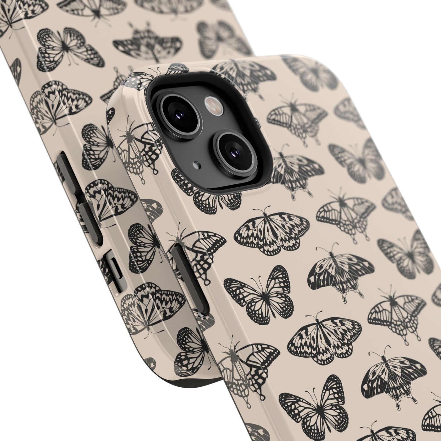 Vintage Black Butterfly Impact-Resistant Cases
