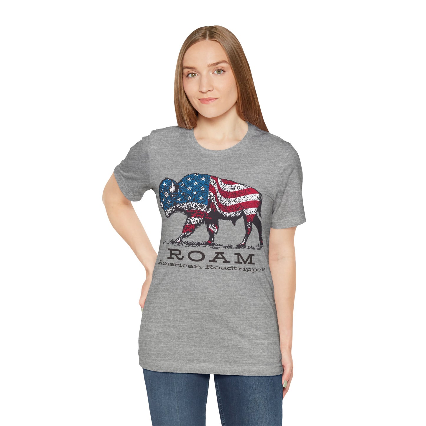 T-Shirt, American Roadtripper Roam, tshirt, USA, America, buffalo, graphic, quote, Travel, Roadtripping, Americana, Unisex Tee