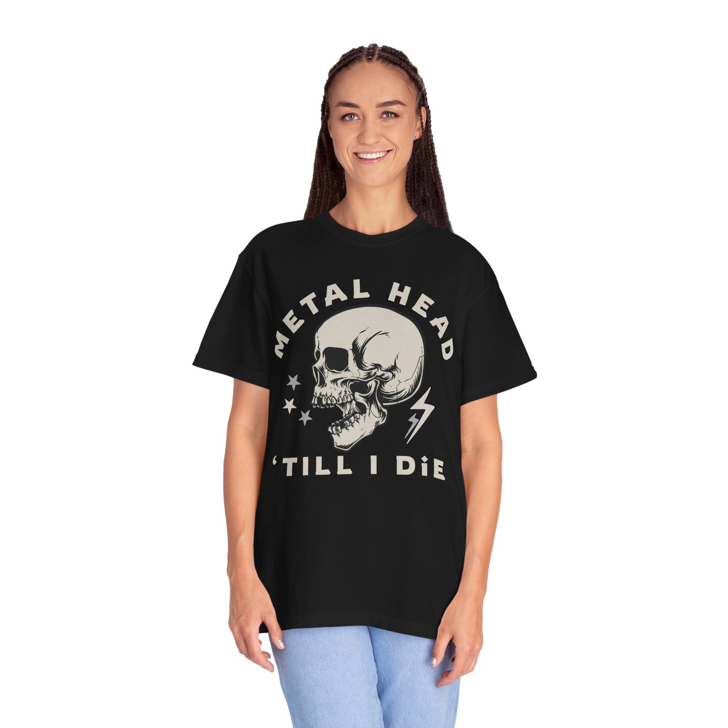 Metal Head Till I Die Skull Color Comfort Garment-Dyed T-shirt