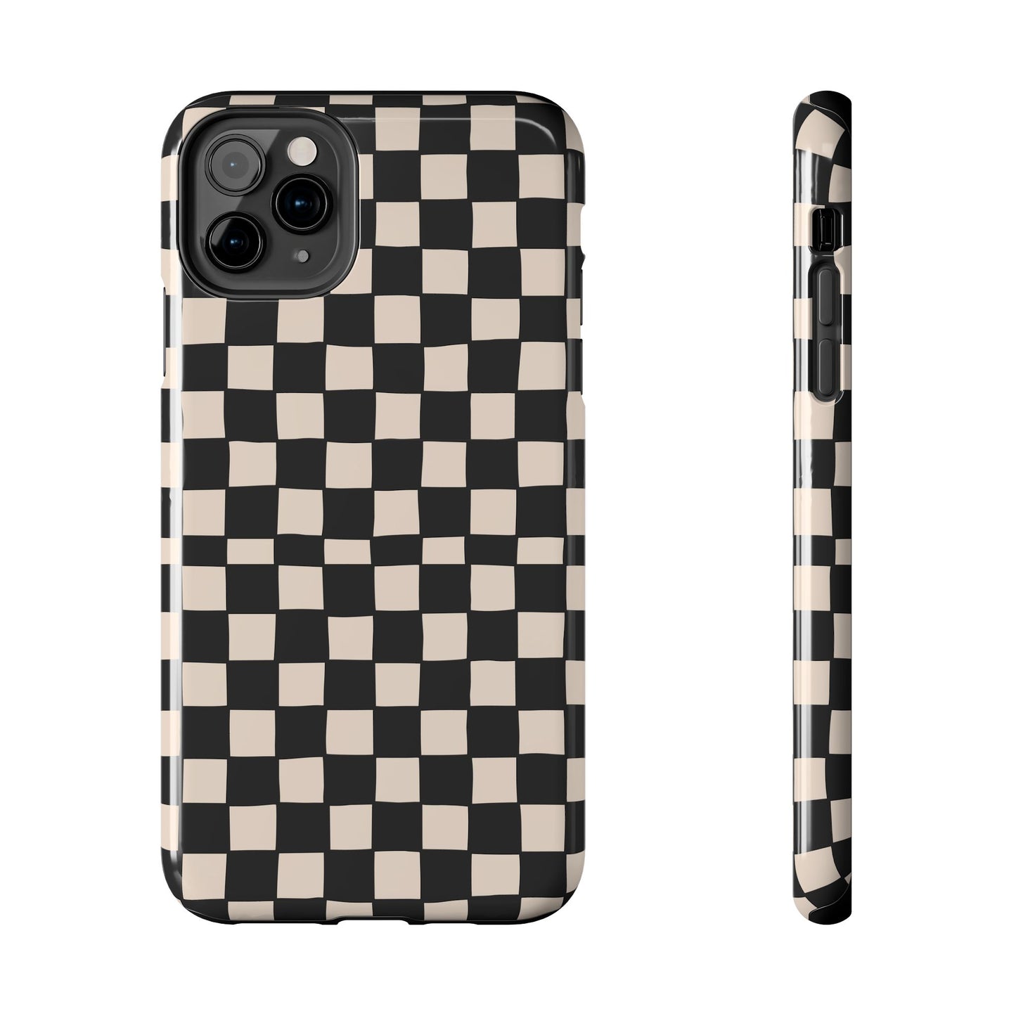 Black White Check Tough Phone Cases