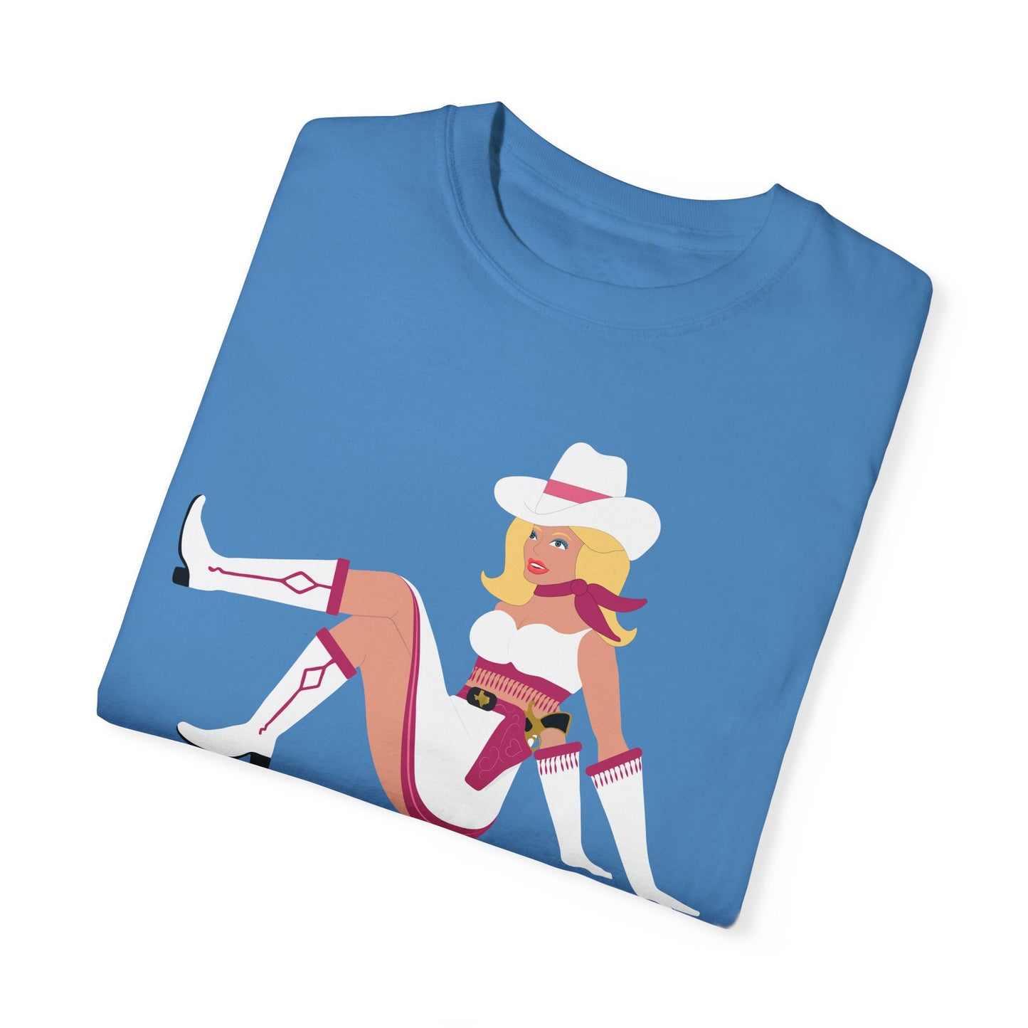 Vegas Vikki Retro PinUp Cowgirl Unisex Garment-Dyed T-shirt