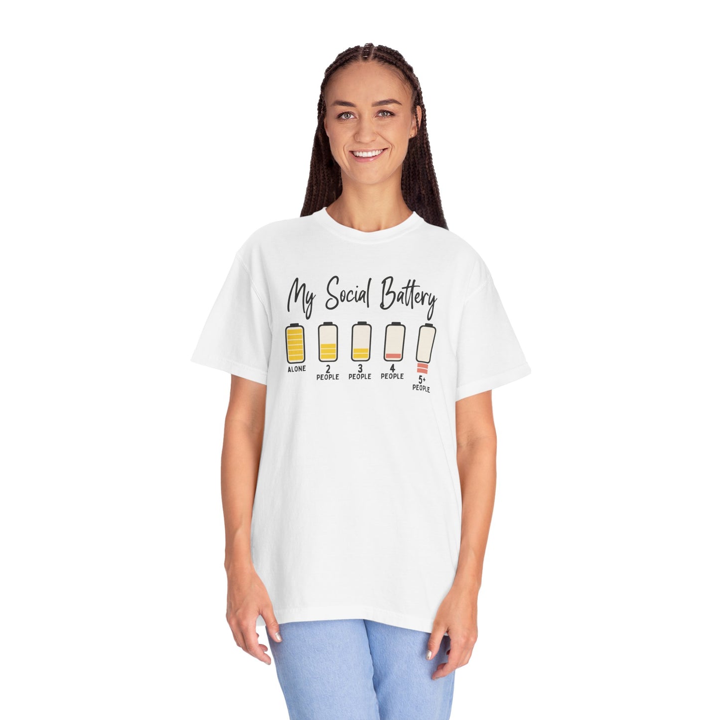 My Social Battery Socially Hungover Color Comfort Unisex Garment-Dyed T-shirt