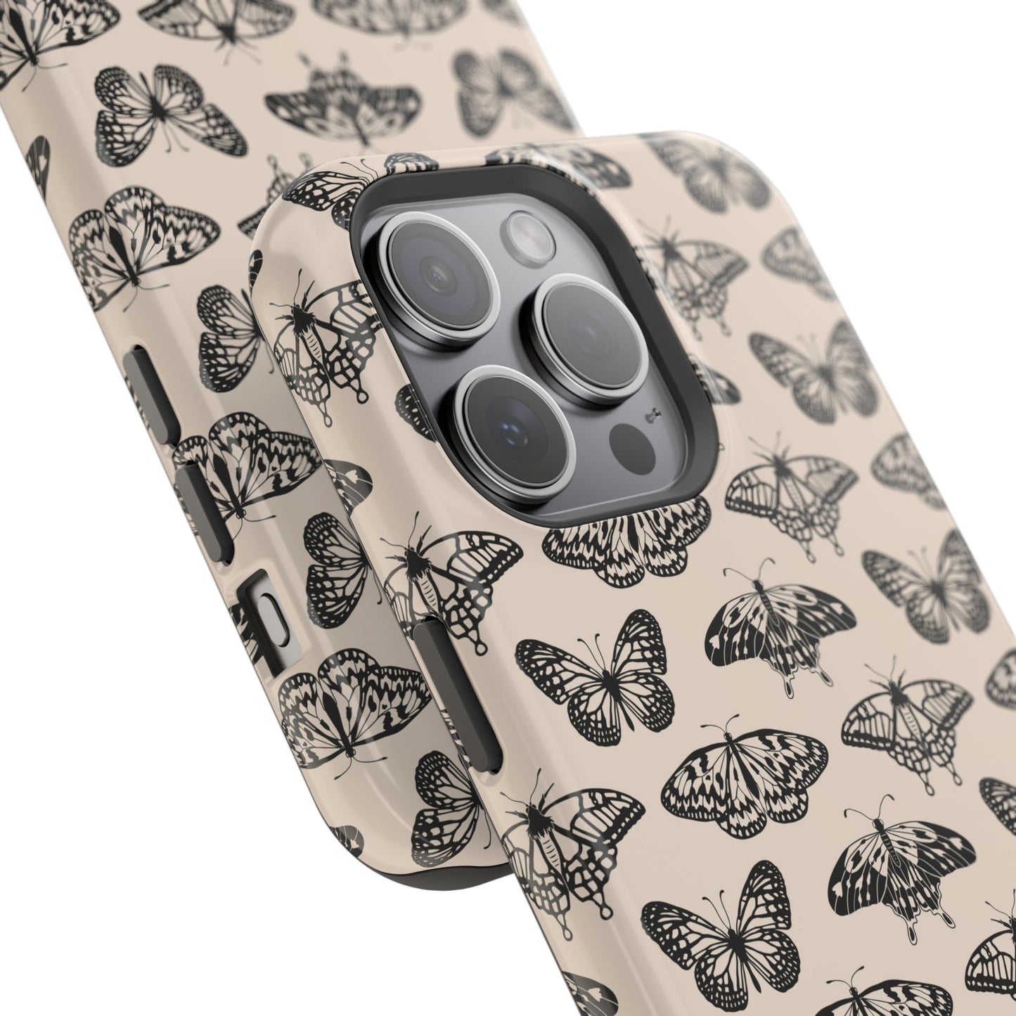 Vintage Black Butterfly Impact-Resistant Cases